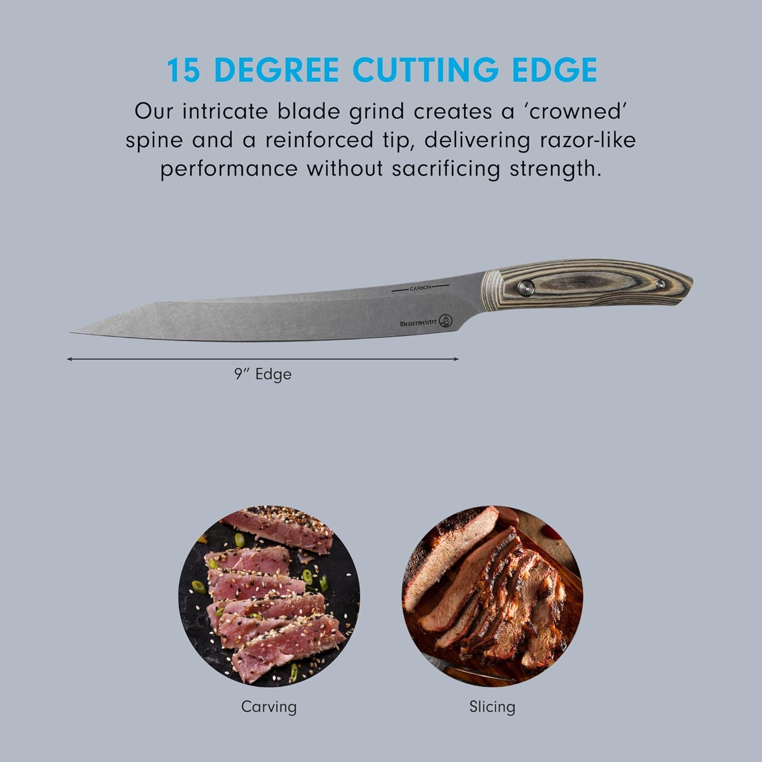 Messermeister Carbon Slicing Knife / Fine Edge / 9" - Thumbnail 4