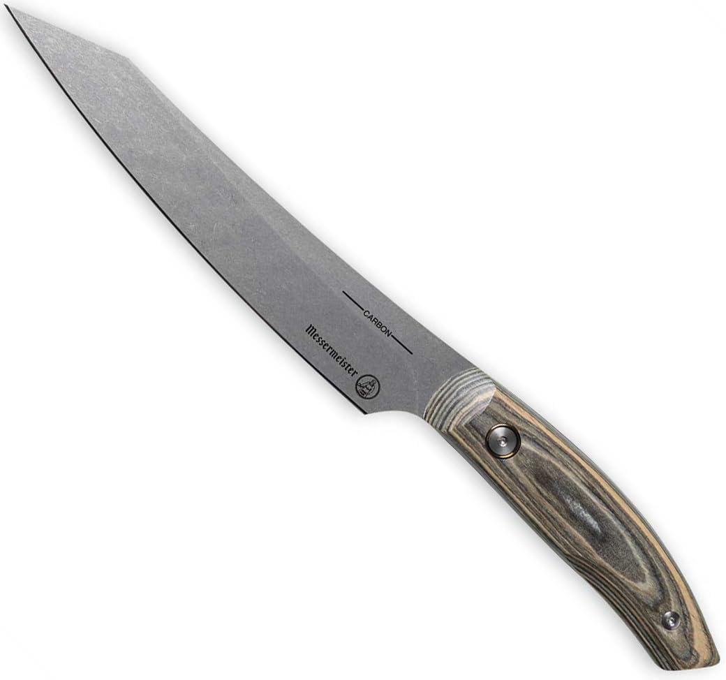 Knife with a wooden handle on a white background