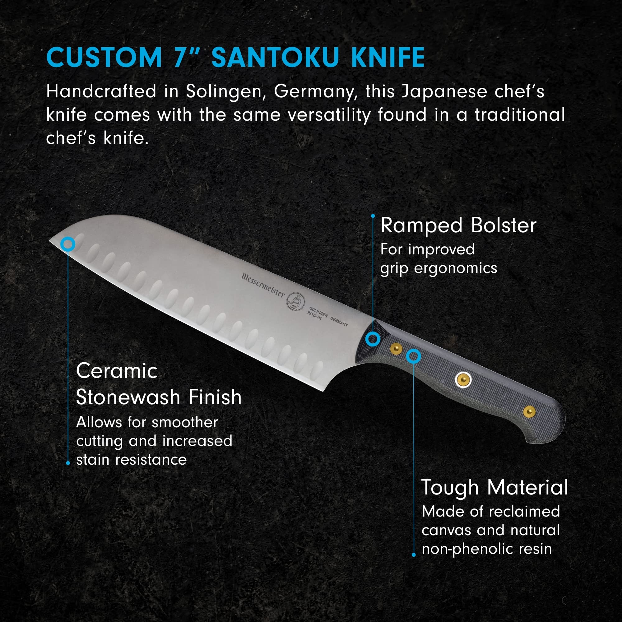 Messermeister Custom Kullenscliff Santoku, 7 ” - Thumbnail 5