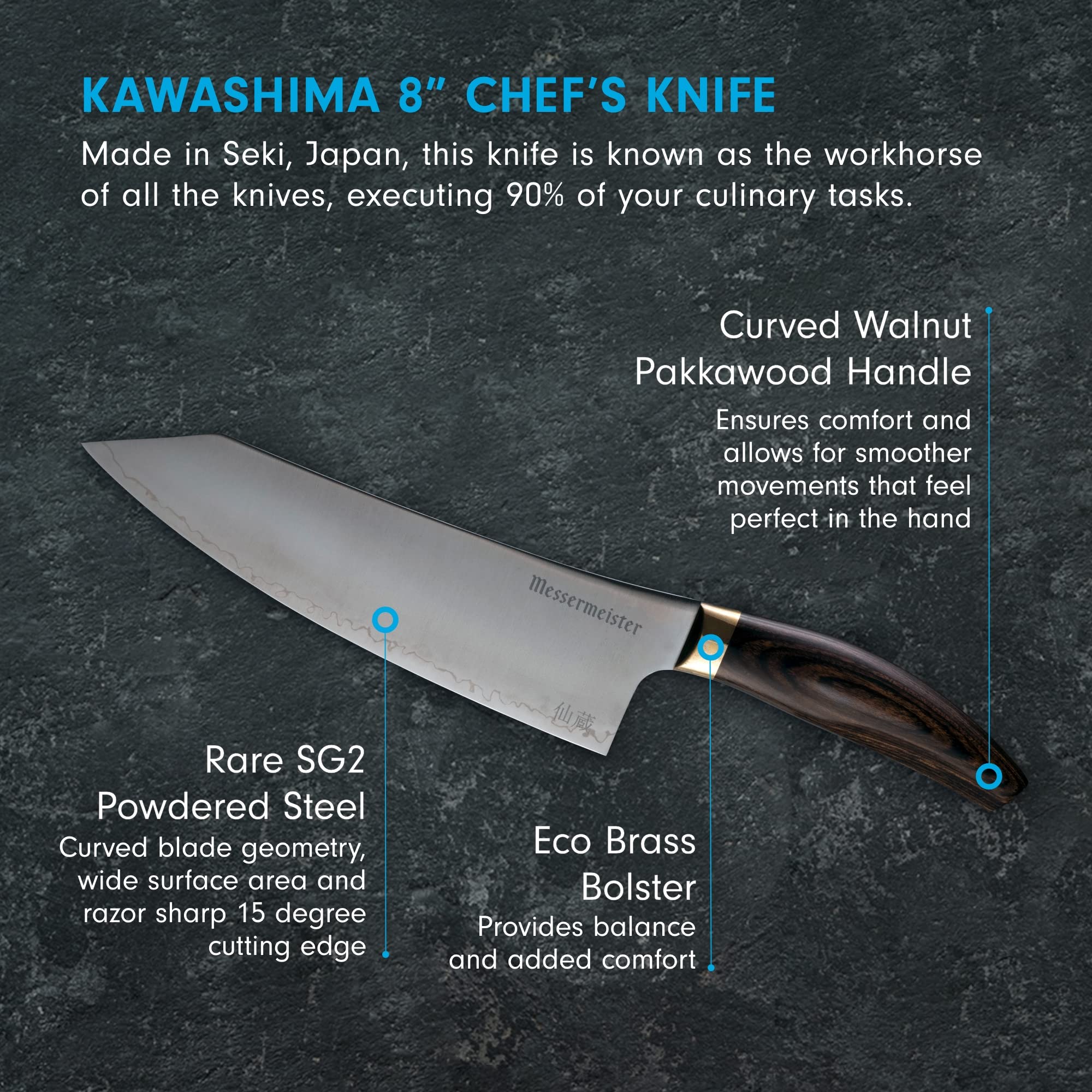 Messermeister Kawashima Chef's Knife - Thumbnail 3