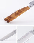 Knife with wooden handle on a white background