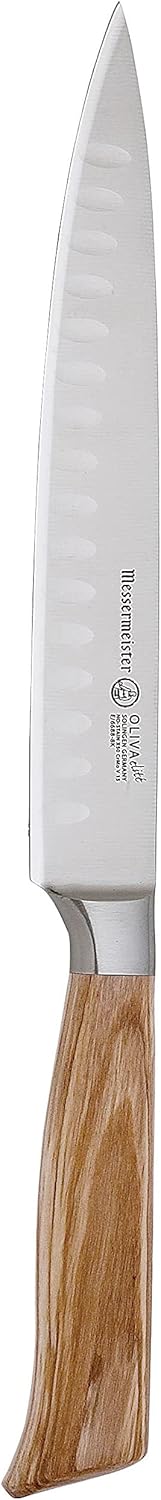 Knife with wooden handle on a white background