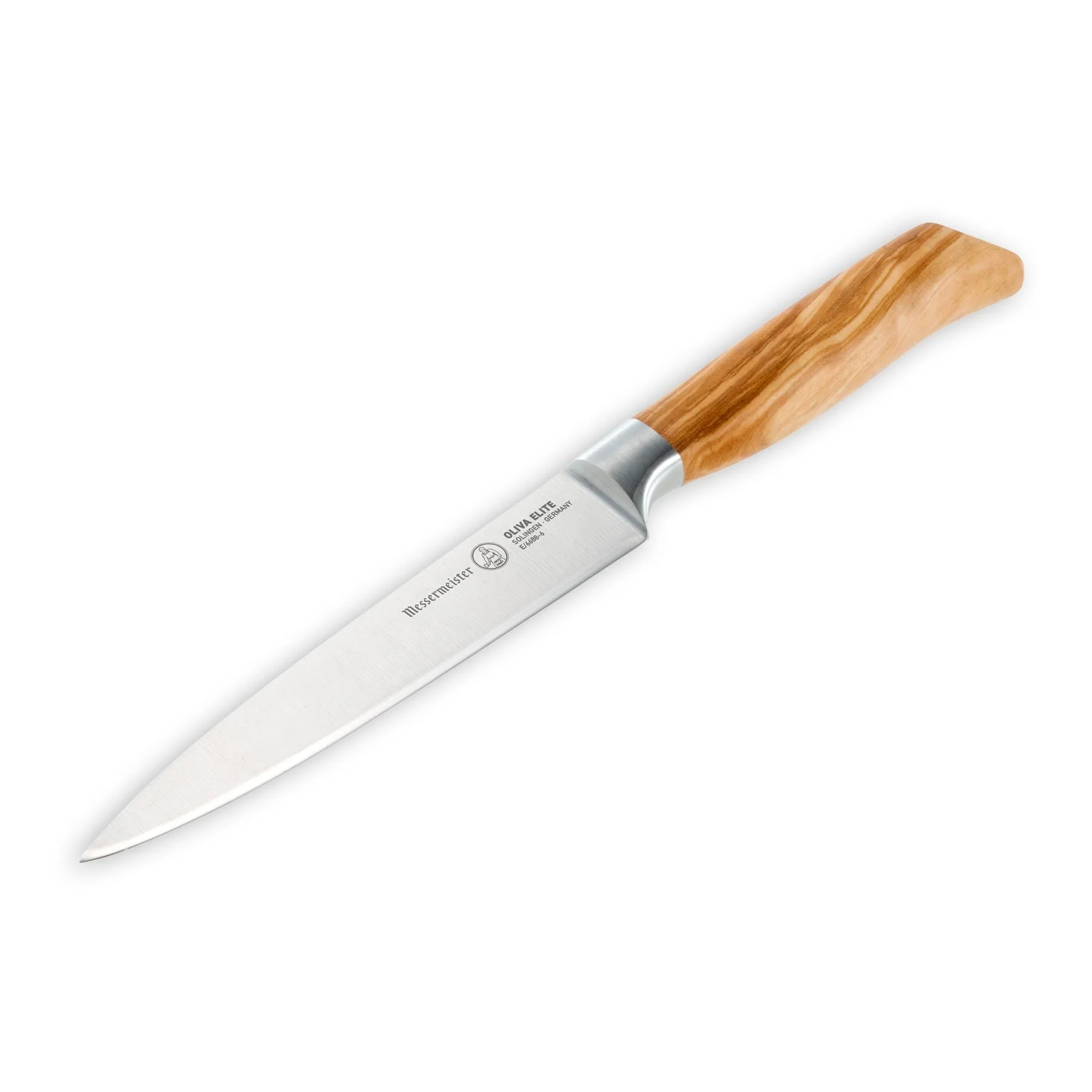 Knife with a wooden handle on a white background