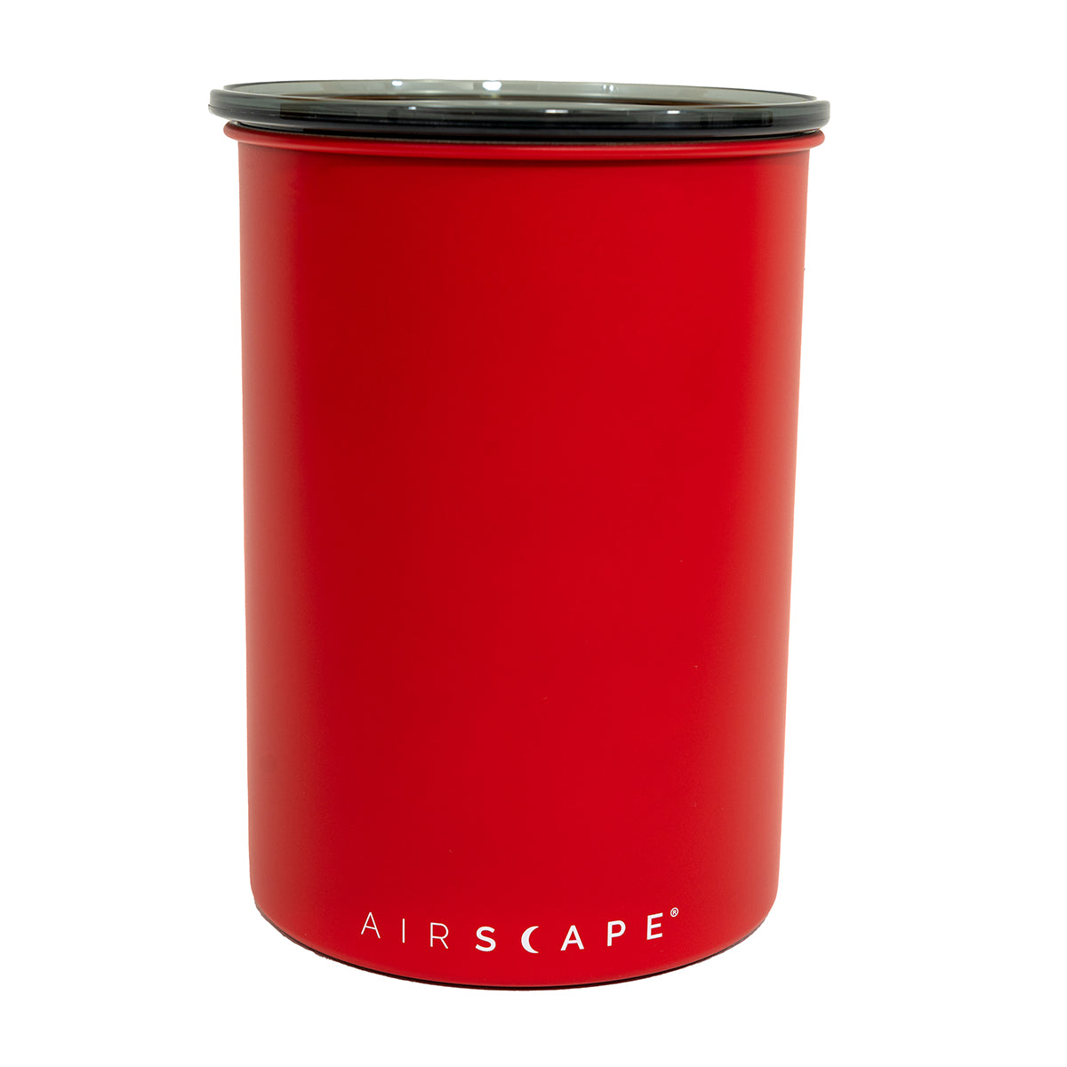 Red cylindrical container with black lid on a white background, featuring the 'AIRSCAPE' brand.