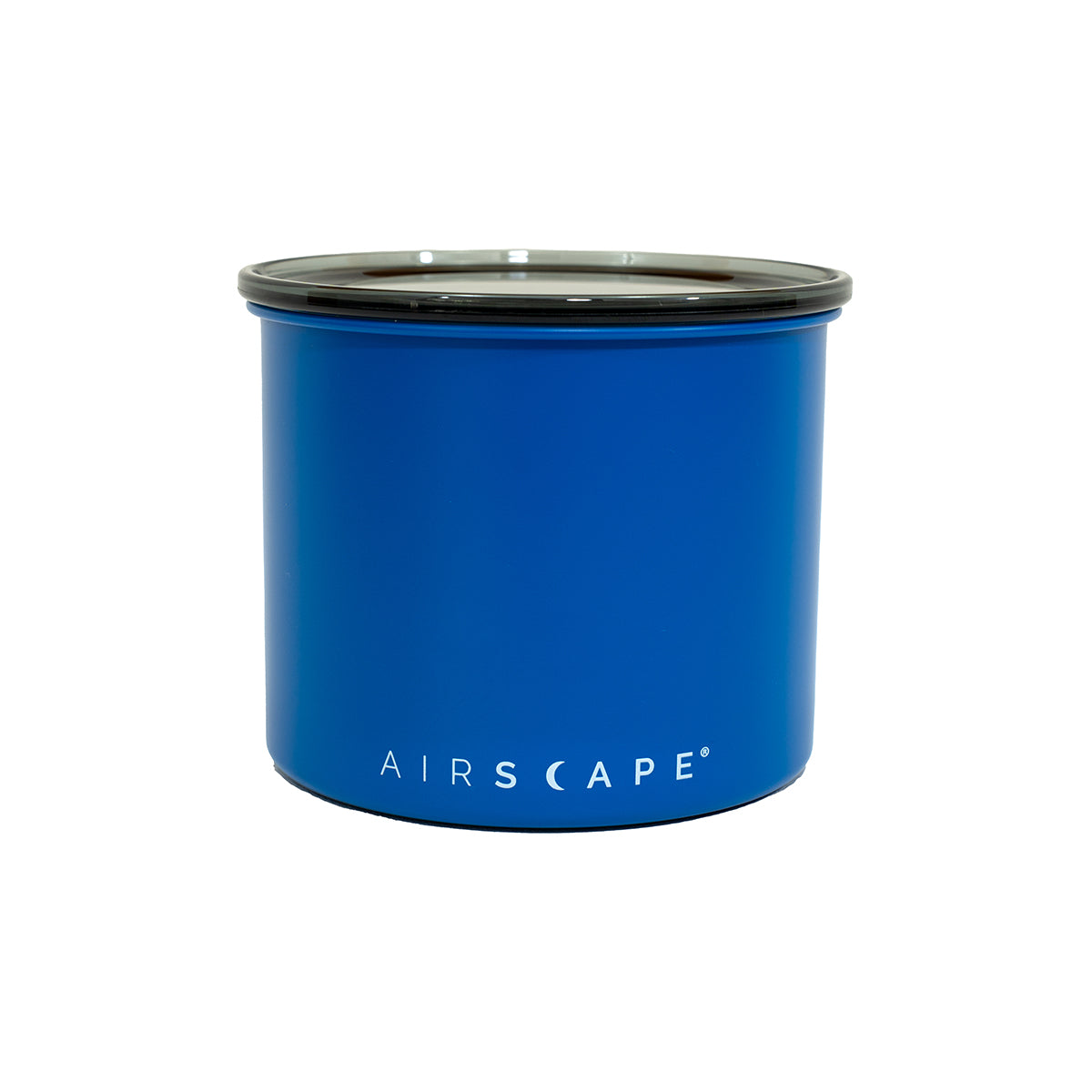 Matte blue container with black lid on a white background, featuring the 'AIRSCAPE' brand.
