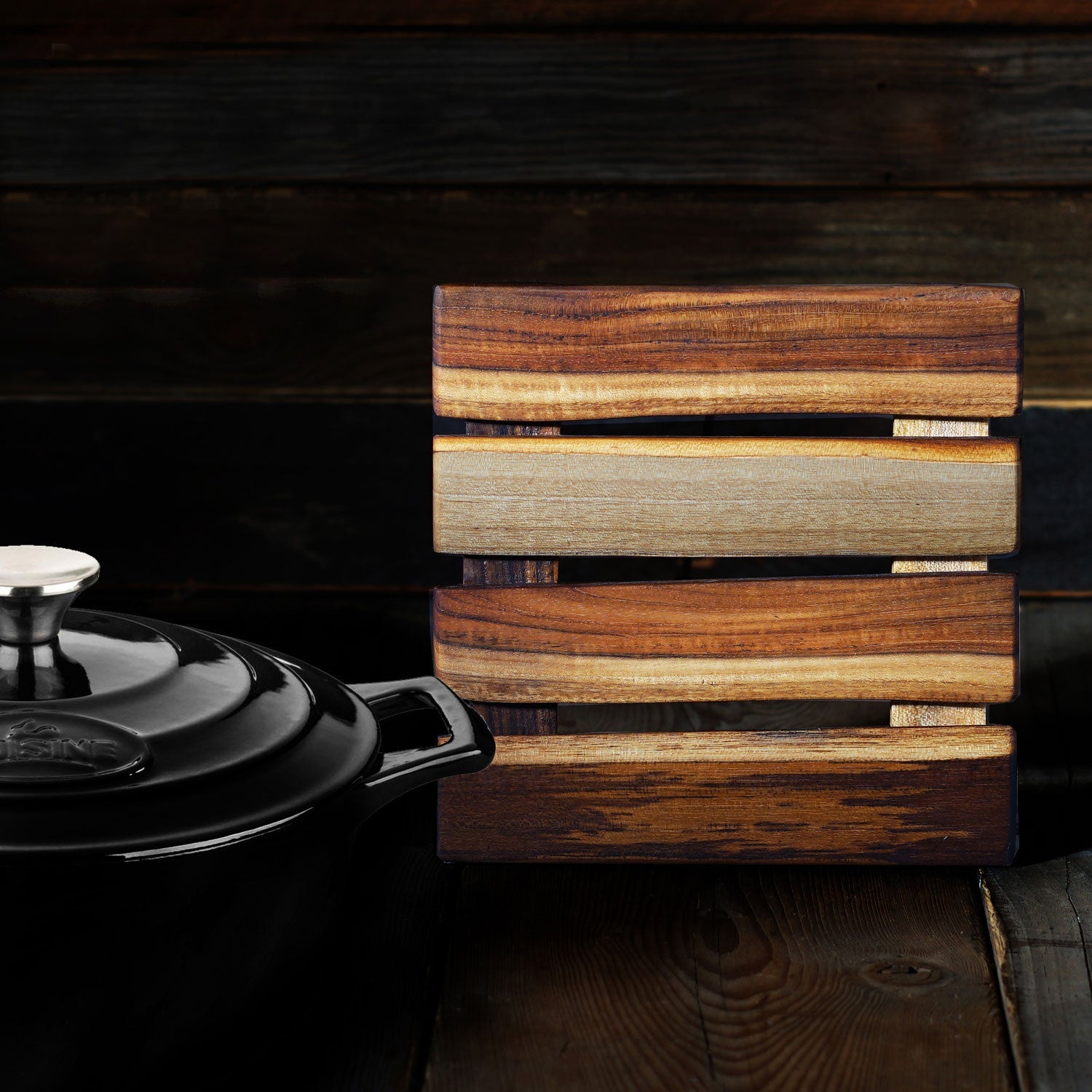 Rico & Plato Atrani Teak Trivet Set of 3 - Thumbnail 2