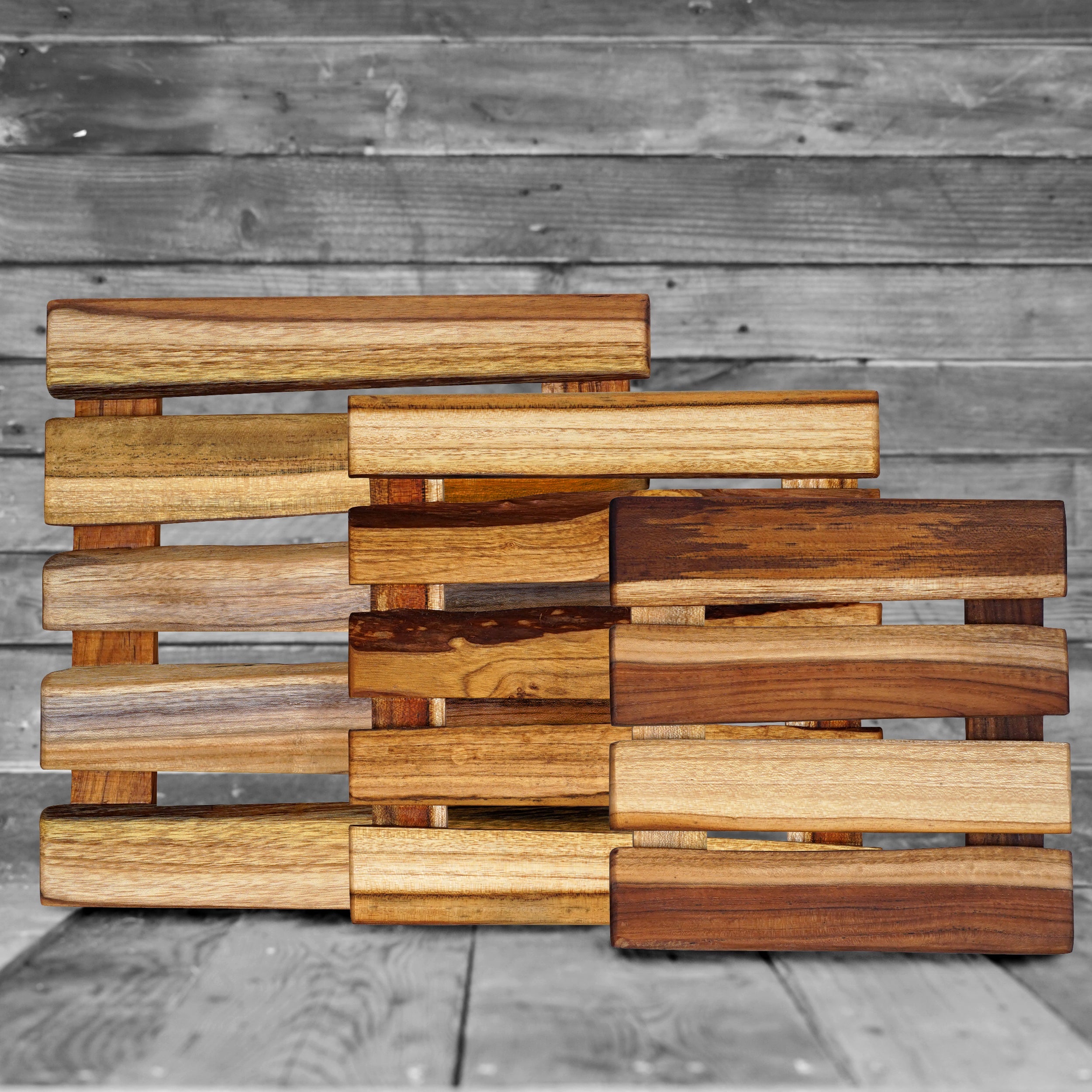 Rico & Plato Atrani Teak Trivet Set of 3 - Thumbnail 4