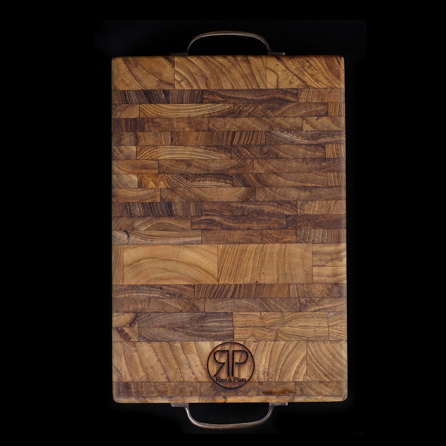 Rico & Plato Celery End Grain Teak Cutting Board/Coffee Server - Thumbnail 2