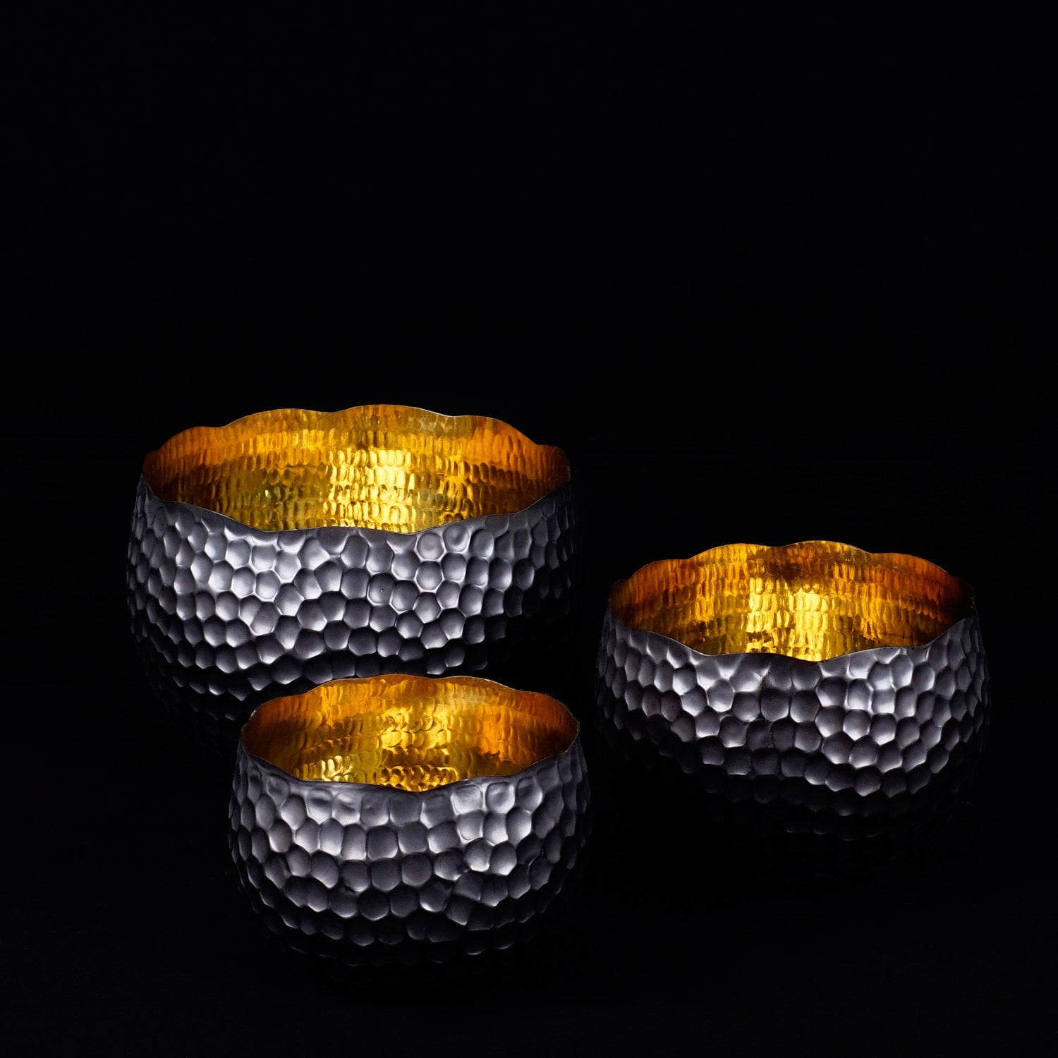 Rico & Plato Copper Bowls - Black Accent (Set of 3) - Thumbnail 2