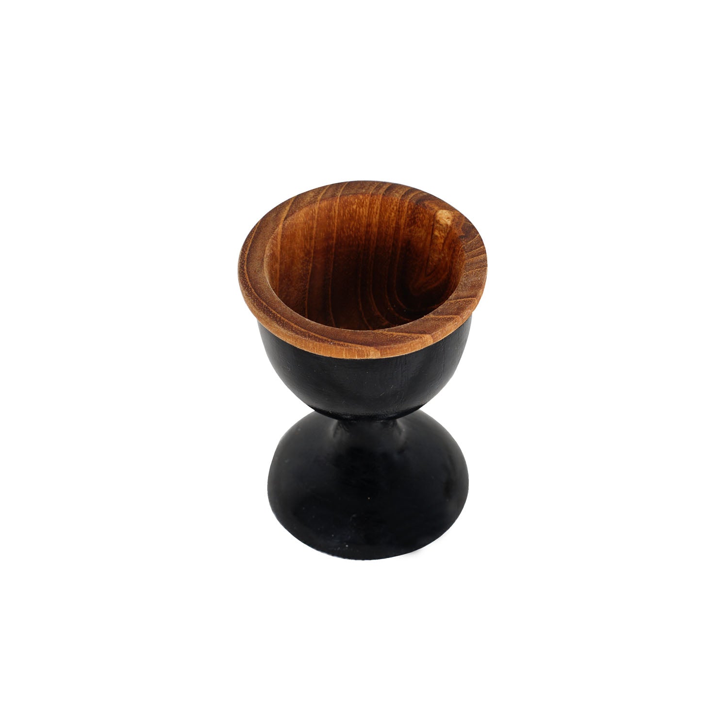 Rico & Plato Dante Teak Egg Cups with Black Exterior (Set of 2) - Thumbnail 5