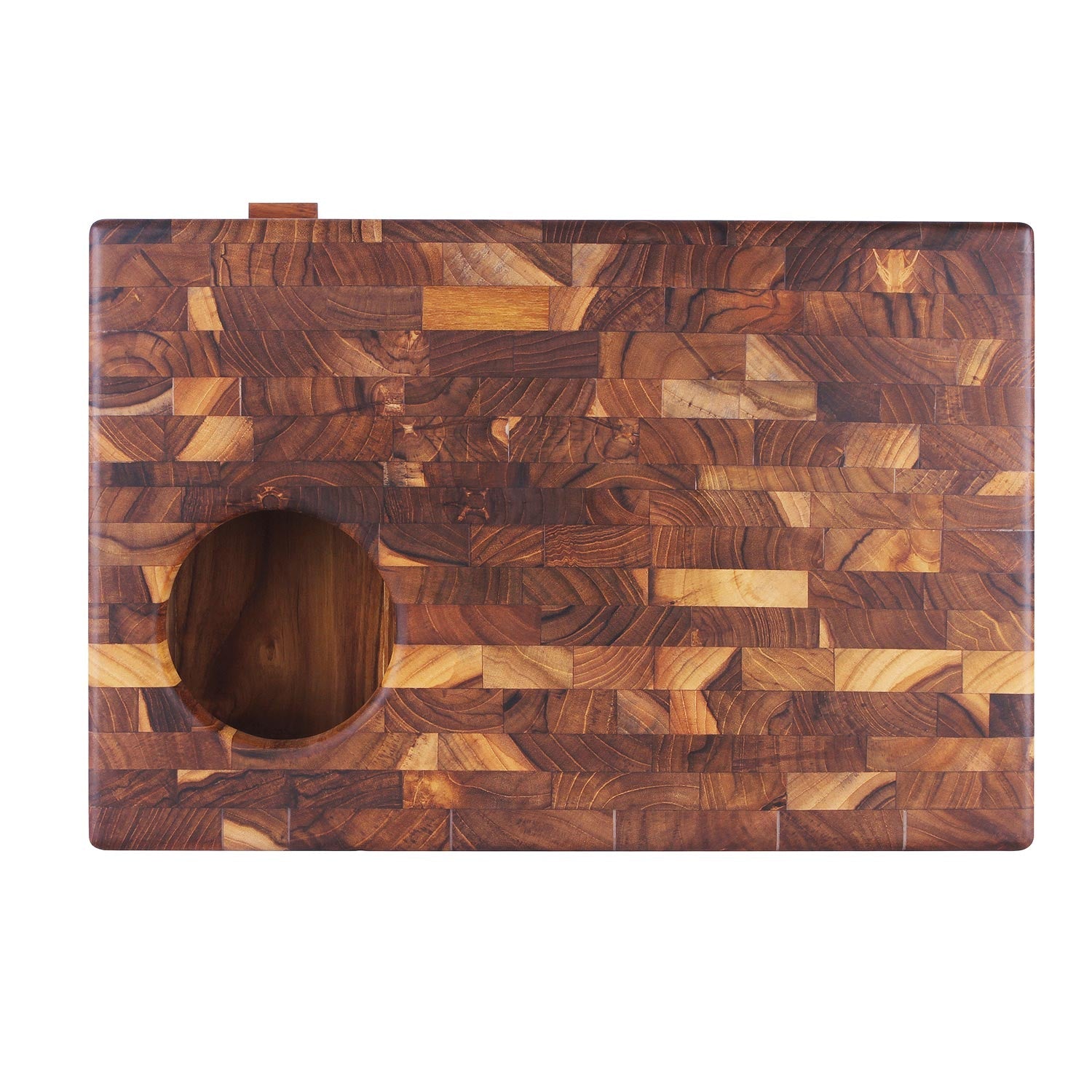 Rico & Plato Donald End Grain Teak Cutting Board with Rubbish Drawer