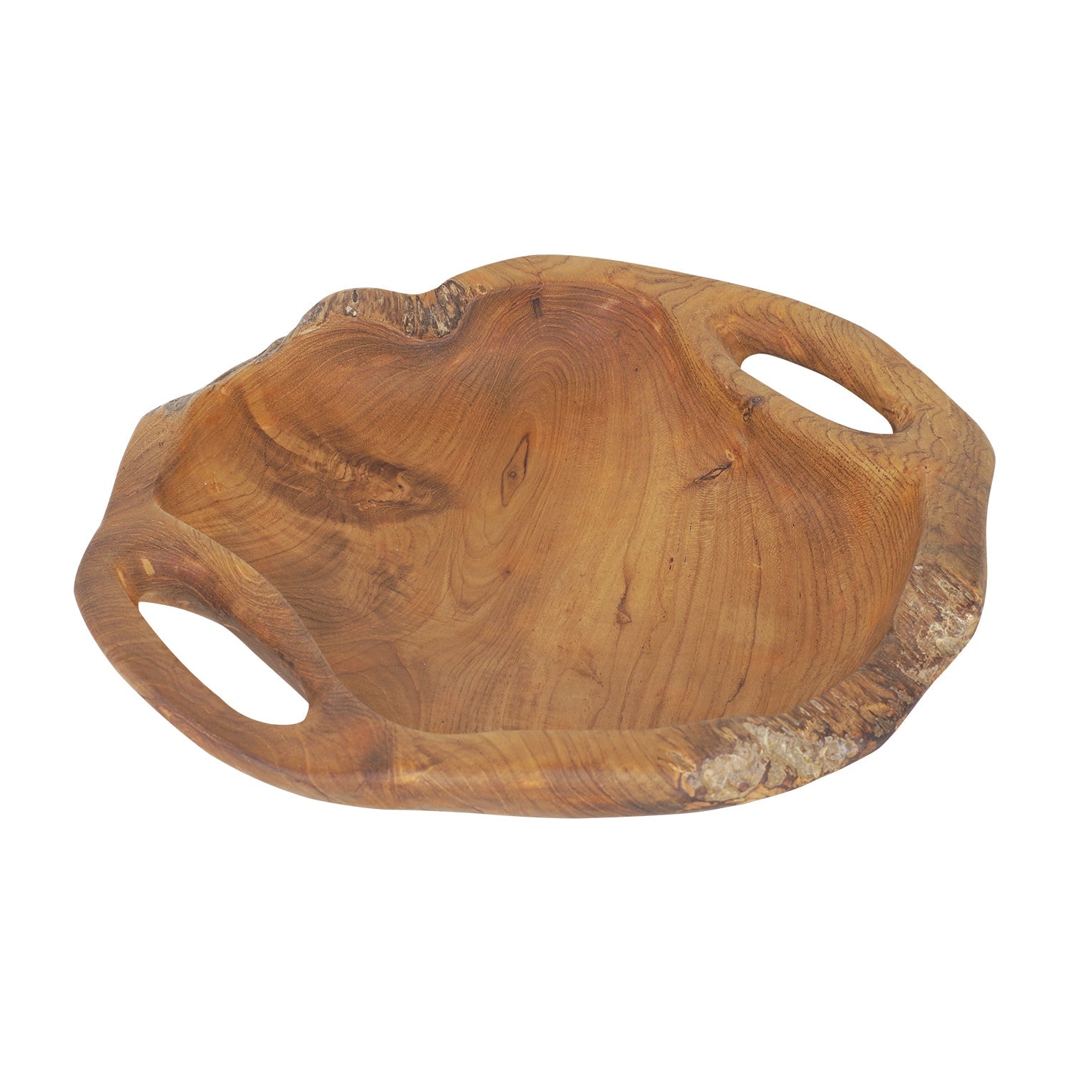 Rico &amp; Plato Dora Teak Serving Bowl with Integral Handles