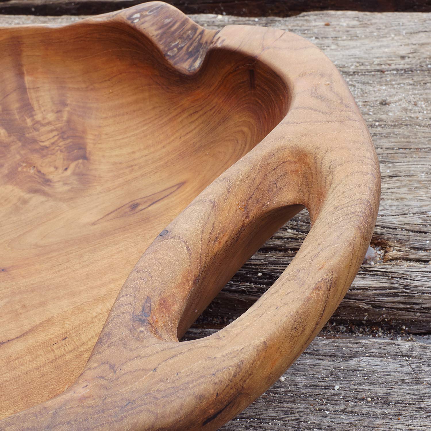 Rico &amp; Plato Dora Teak Serving Bowl with Integral Handles