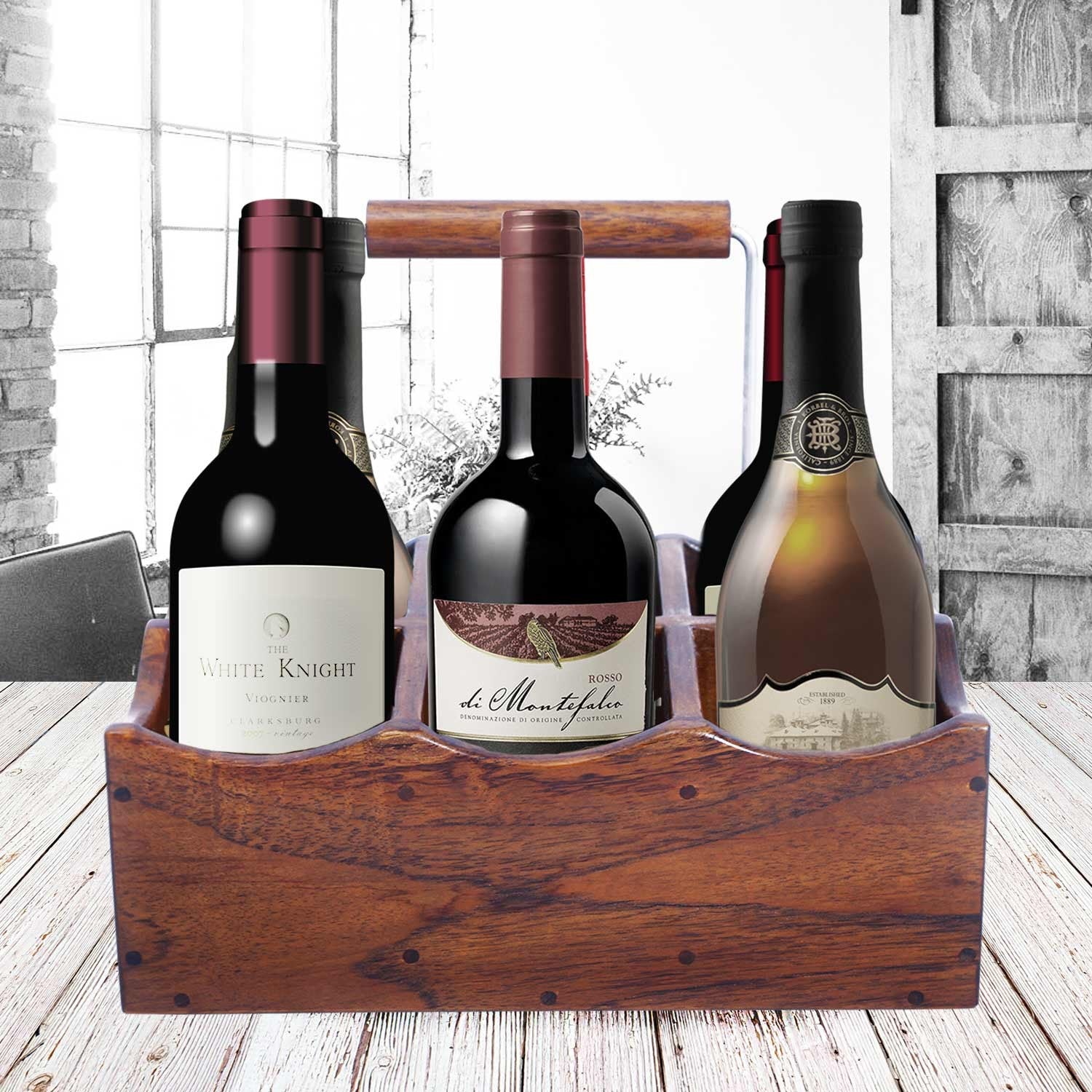 Rico & Plato Kent Oak Bottle & Glass Holder | J.L. Hufford
