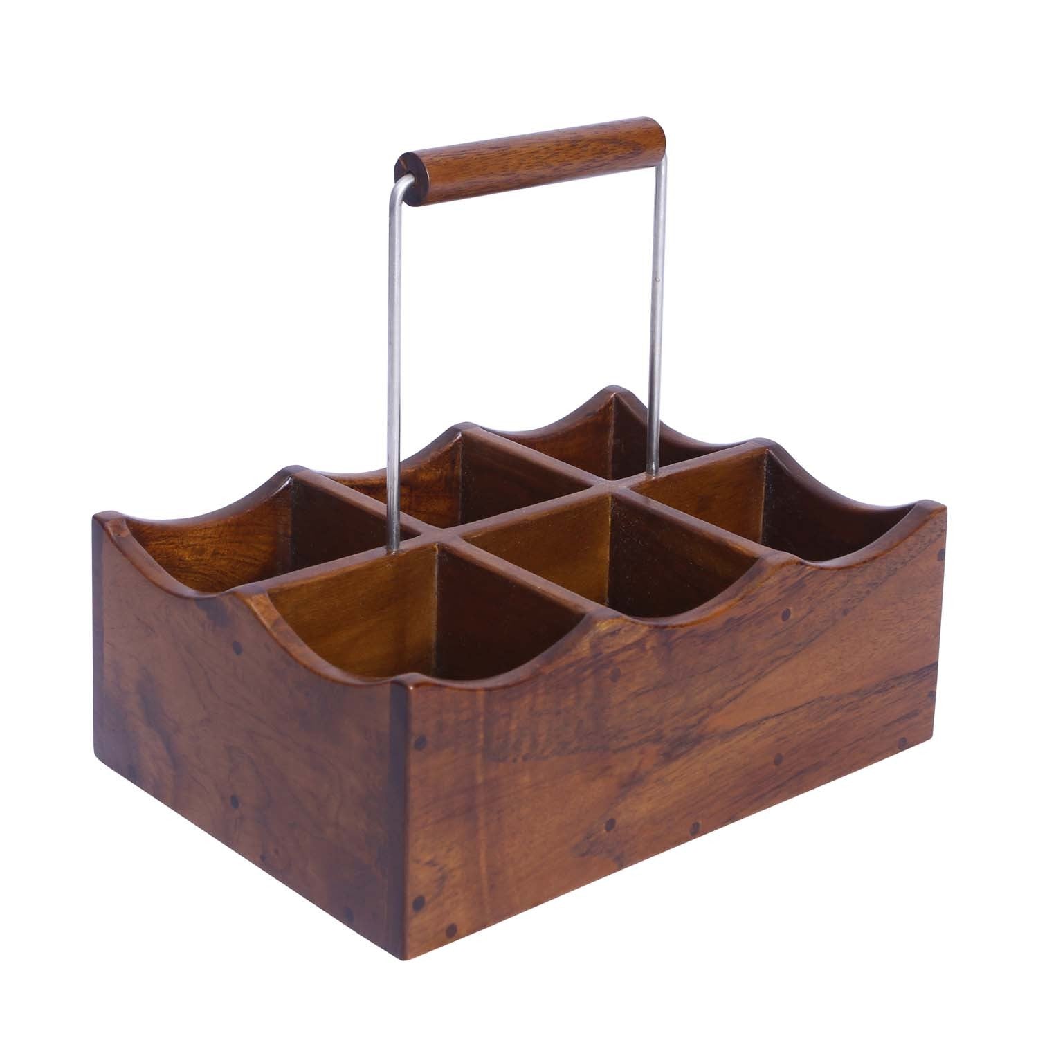 Rico & Plato Kent Oak Bottle and Glass Holder