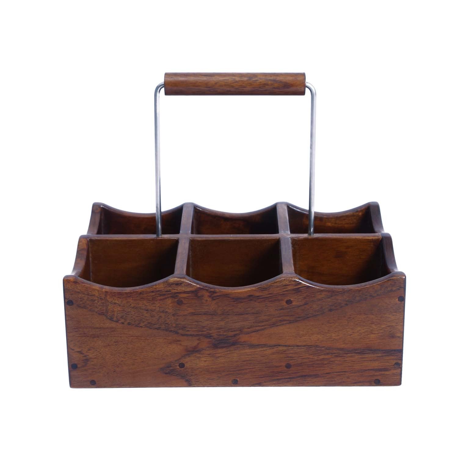 Rico & Plato Kent Oak Bottle and Glass Holder - Thumbnail 2