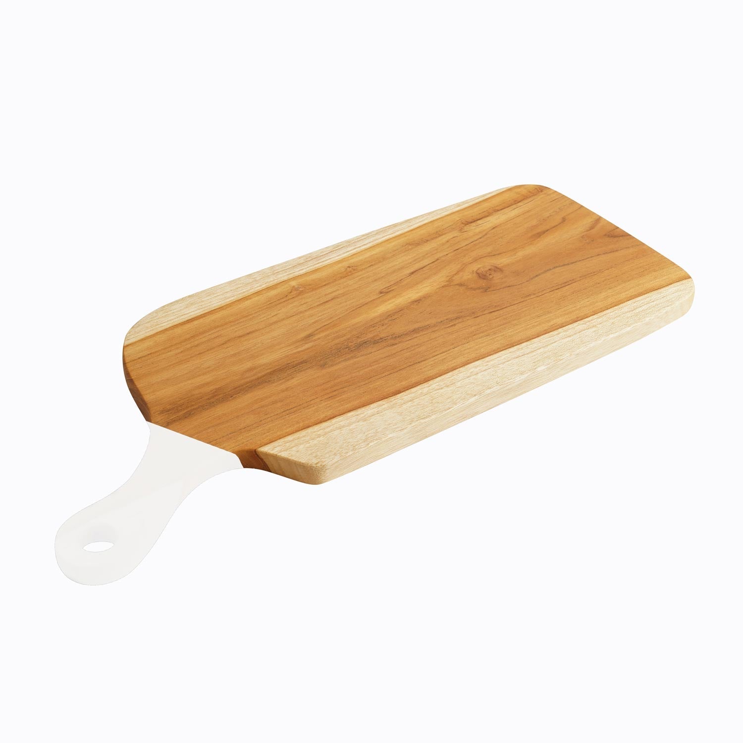 Rico & Plato Laurus Teak Cutting Board/Serving Platter with White Handle - Thumbnail 3