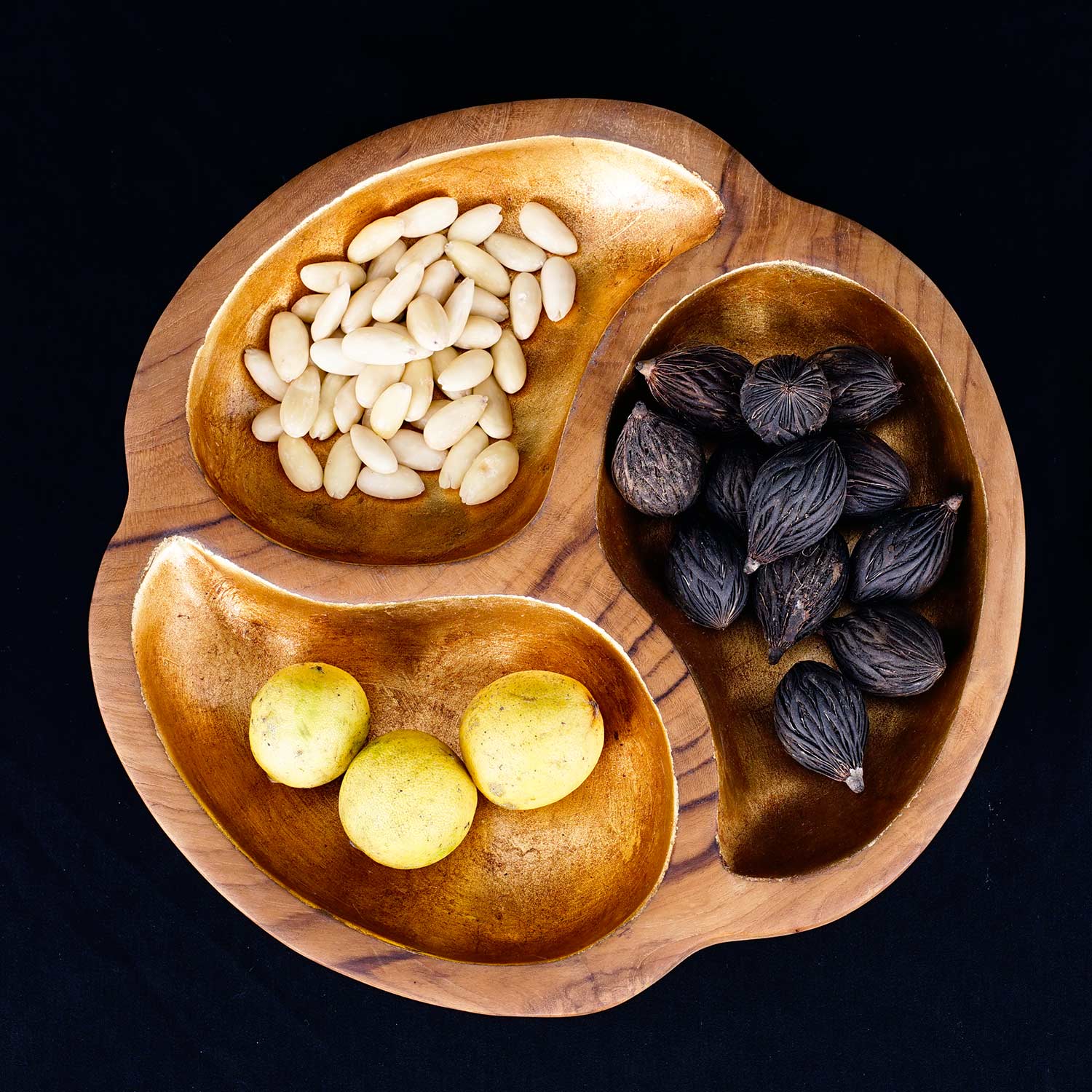 Rico & Plato Manouche Teak Serving Bowl with Gold Leaf Interior - Thumbnail 3