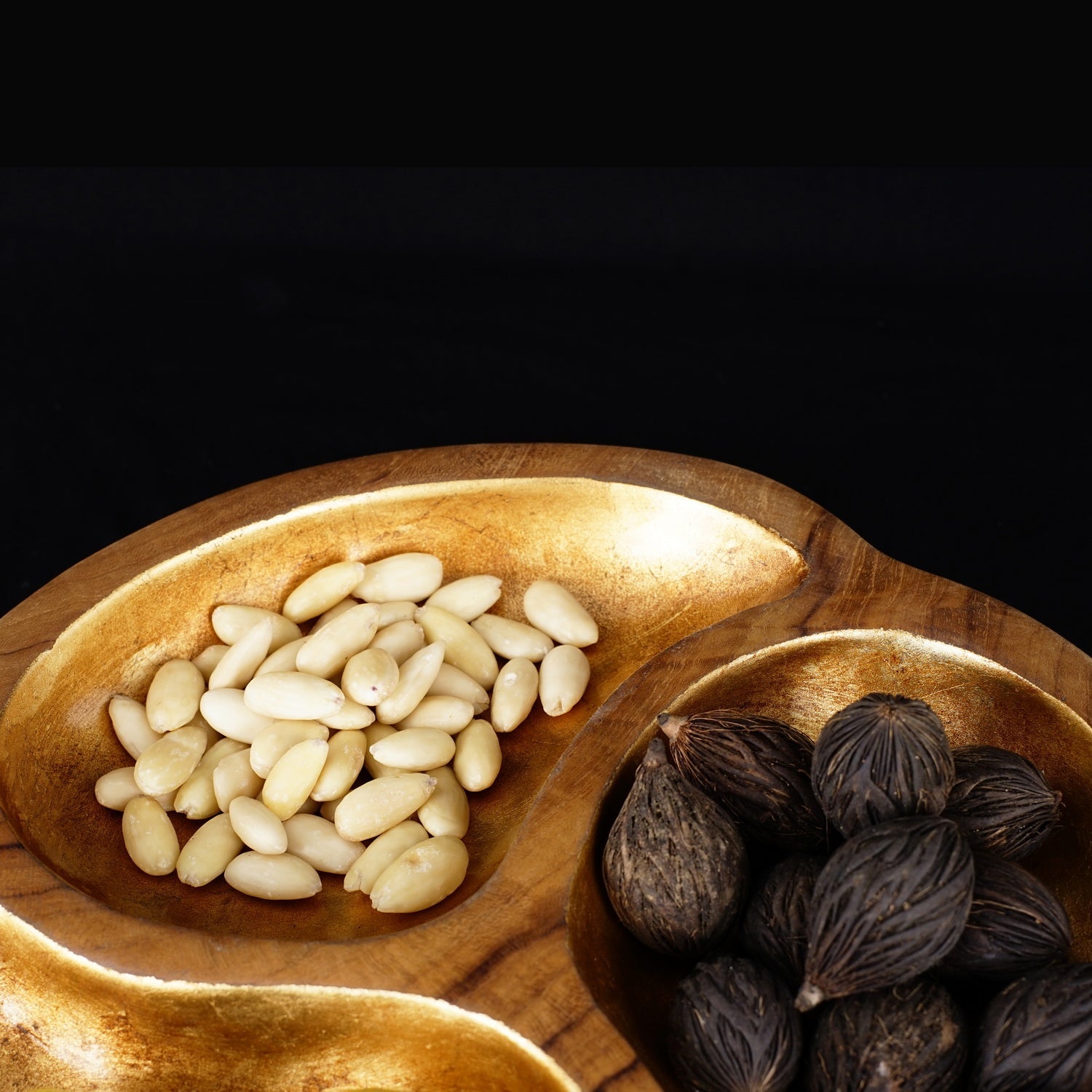 Rico & Plato Manouche Teak Serving Bowl with Gold Leaf Interior - Thumbnail 5