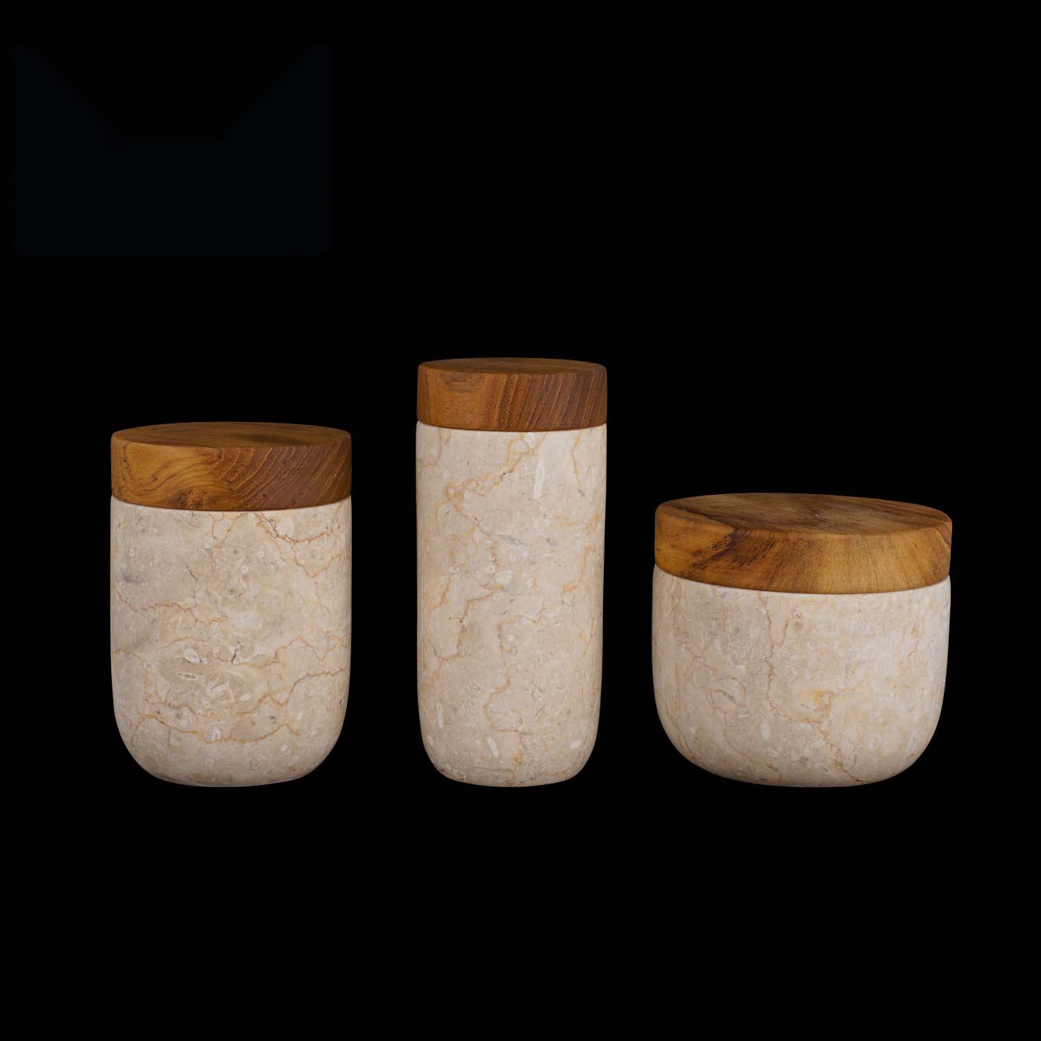 Rico & Plato Nimes Glossy Marble Pots (Set of 3) - Thumbnail 4