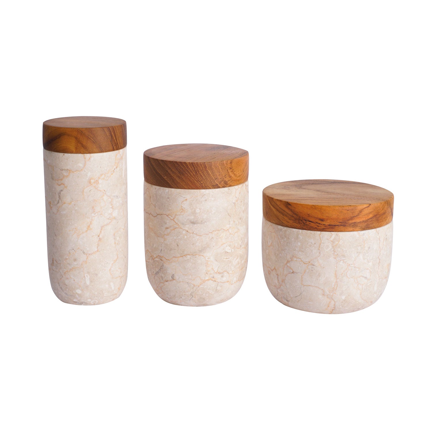 Rico & Plato Nimes Glossy Marble Pots (Set of 3)
