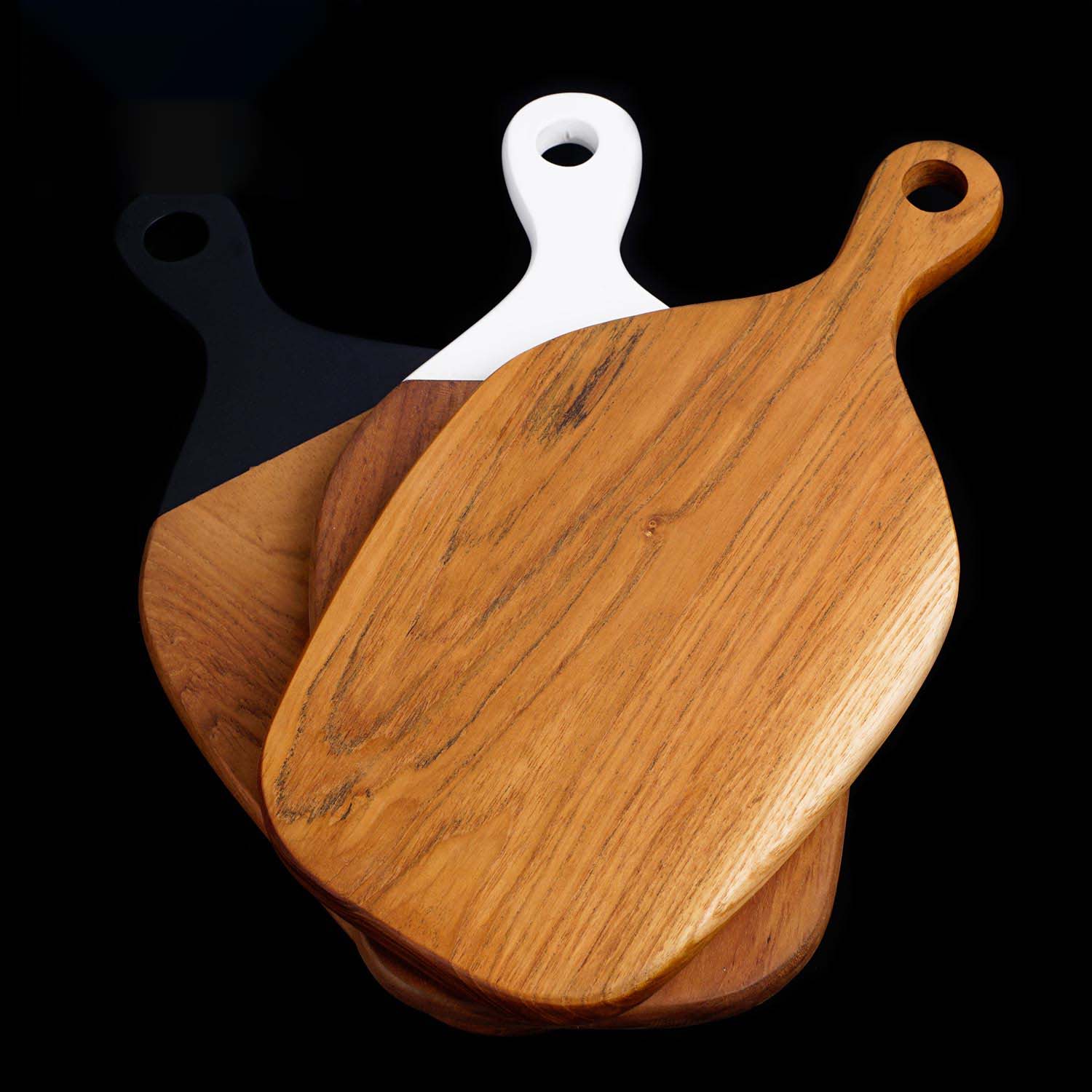 Rico & Plato Pepper Teak Cutting Board/Serving Pepper with Black Handle - Thumbnail 4