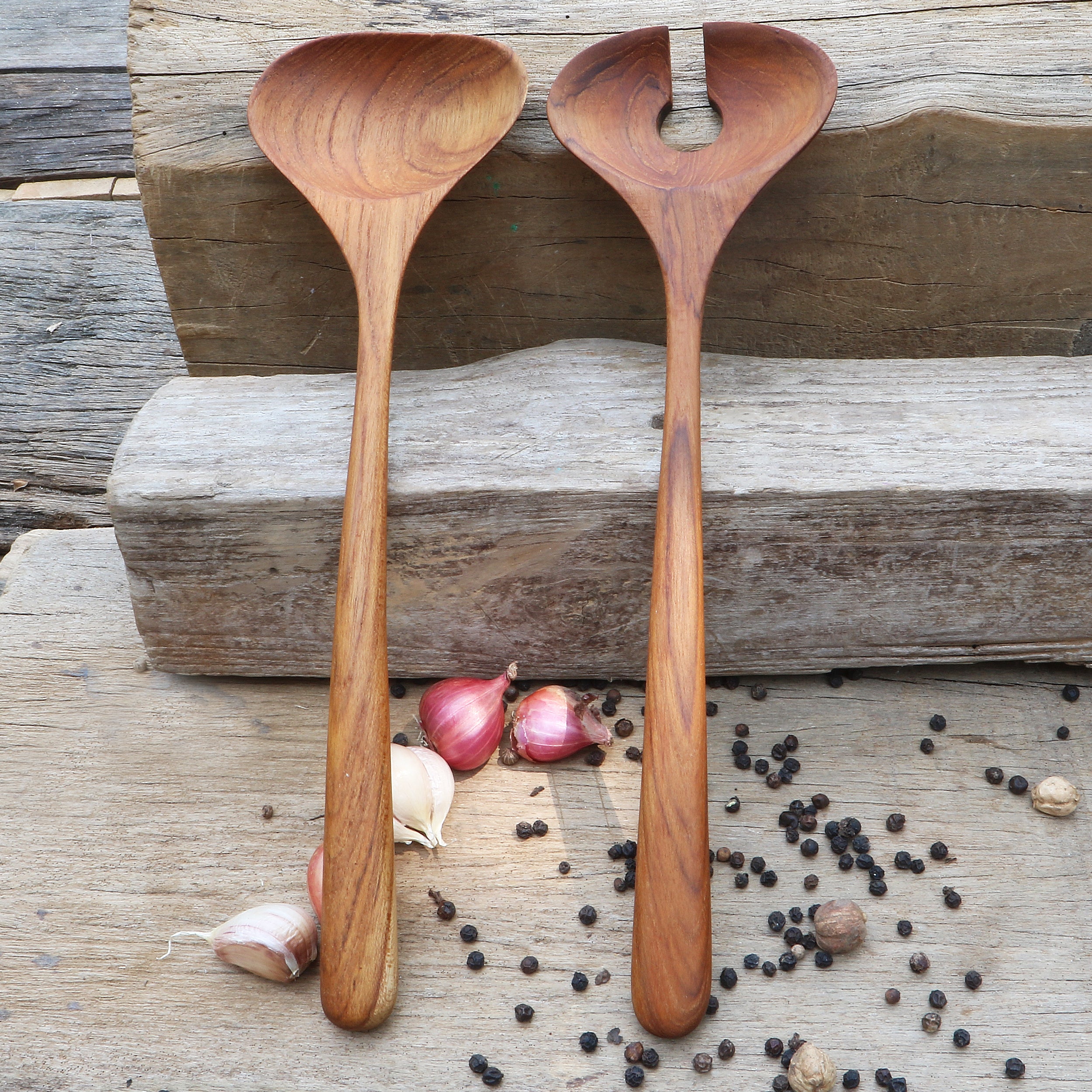 Rico & Plato Assisi Teak Salad Server - Thumbnail 2