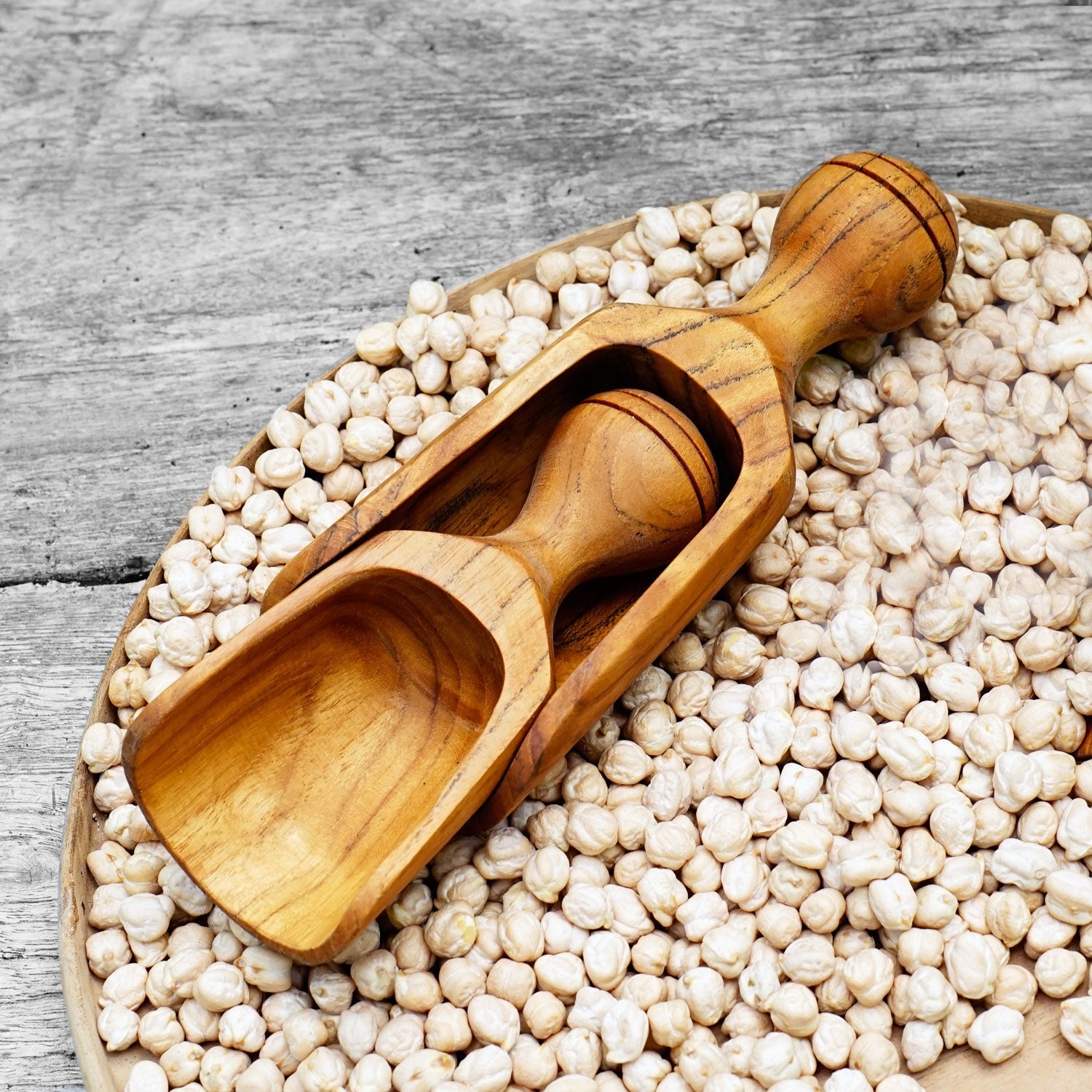 Rico & Plato Teak Lentil Scoop (Set of 3) - Thumbnail 3