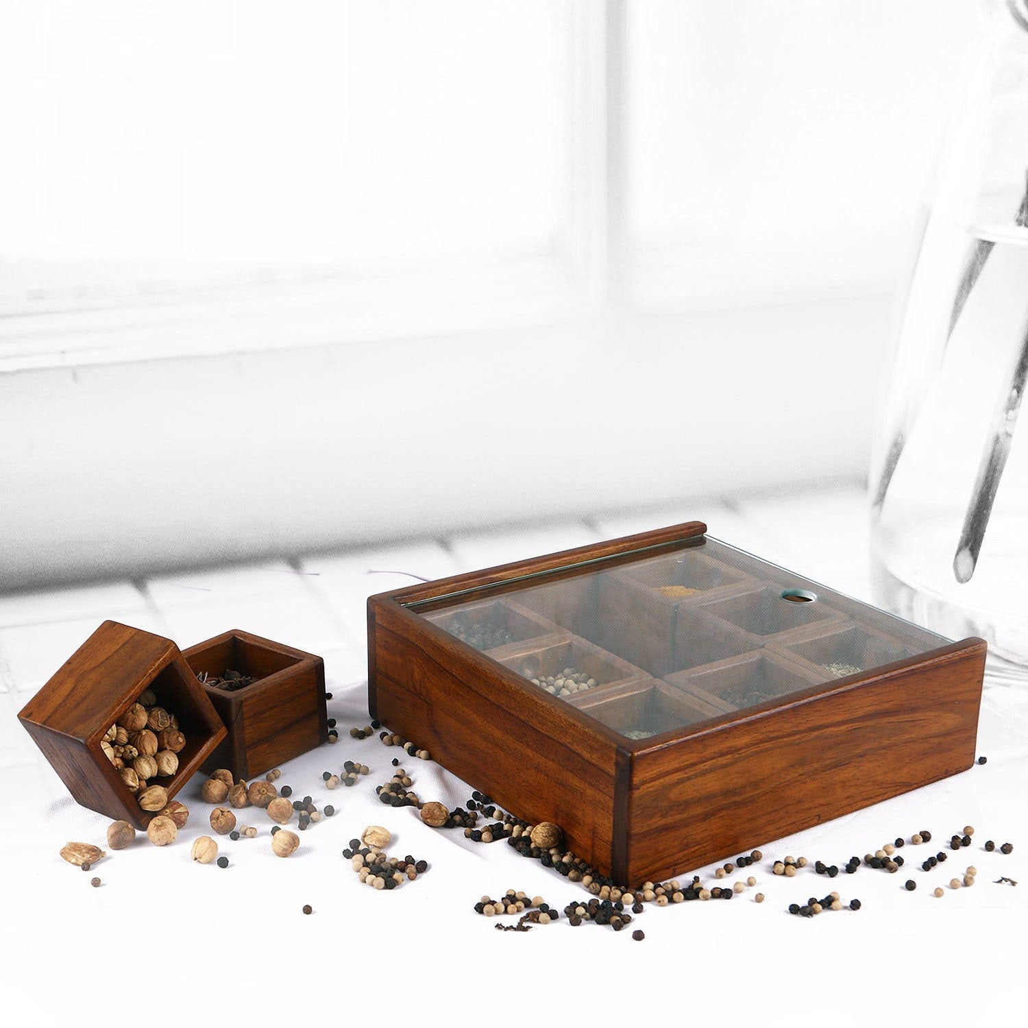 Rico & Plato Teak Spice Box - Thumbnail 4