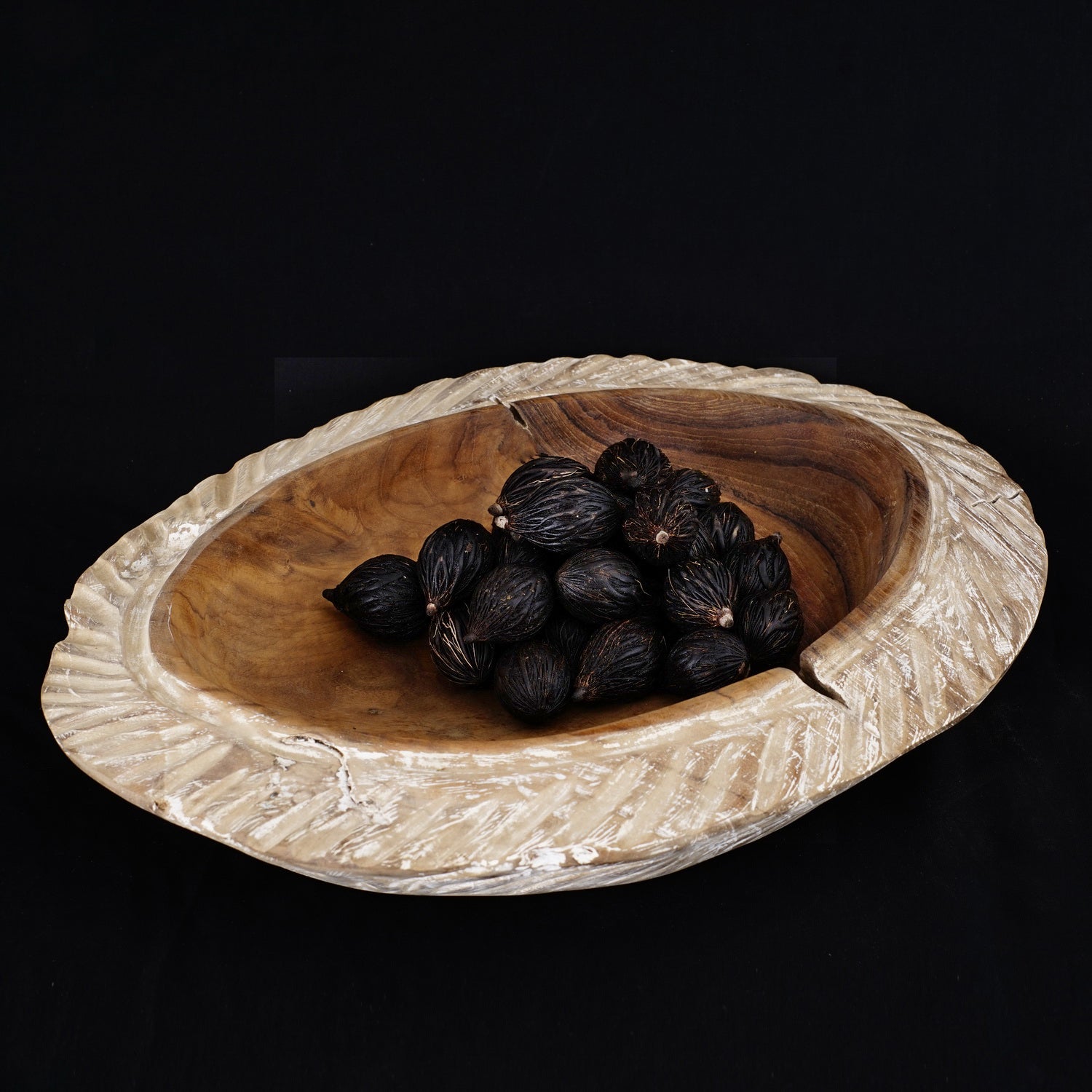 Rico & Plato Toscana Teak Bowl, Whitewashed - Thumbnail 4