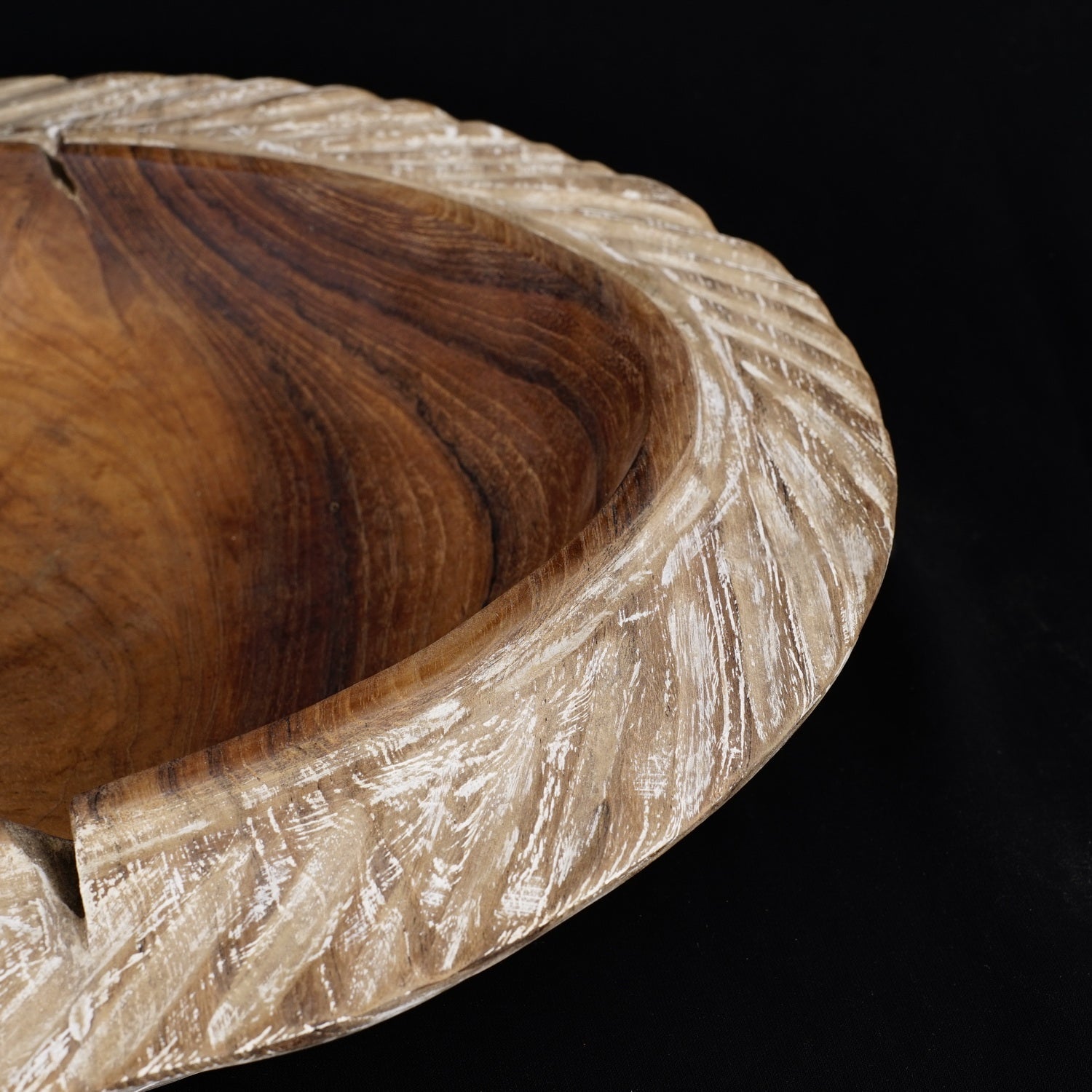Rico & Plato Toscana Teak Bowl, Whitewashed - Thumbnail 3