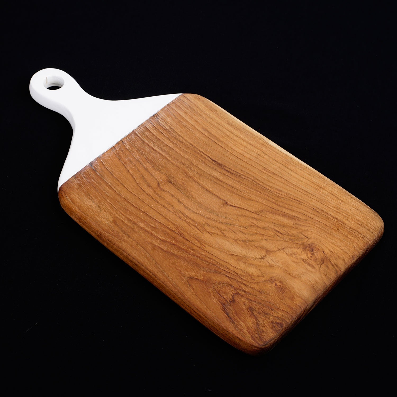 Rico & Plato Laurus Teak Cutting Board/Serving Platter with White Handle - Thumbnail 4
