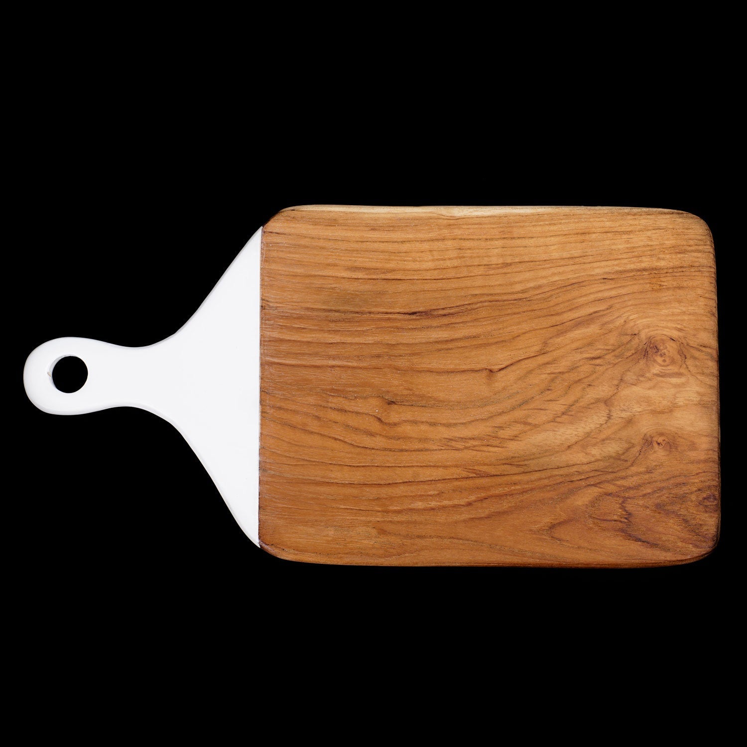 Rico & Plato Laurus Teak Cutting Board/Serving Platter with White Handle - Thumbnail 5
