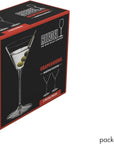 Riedel glassware packaging with cocktail illustrations on a white background