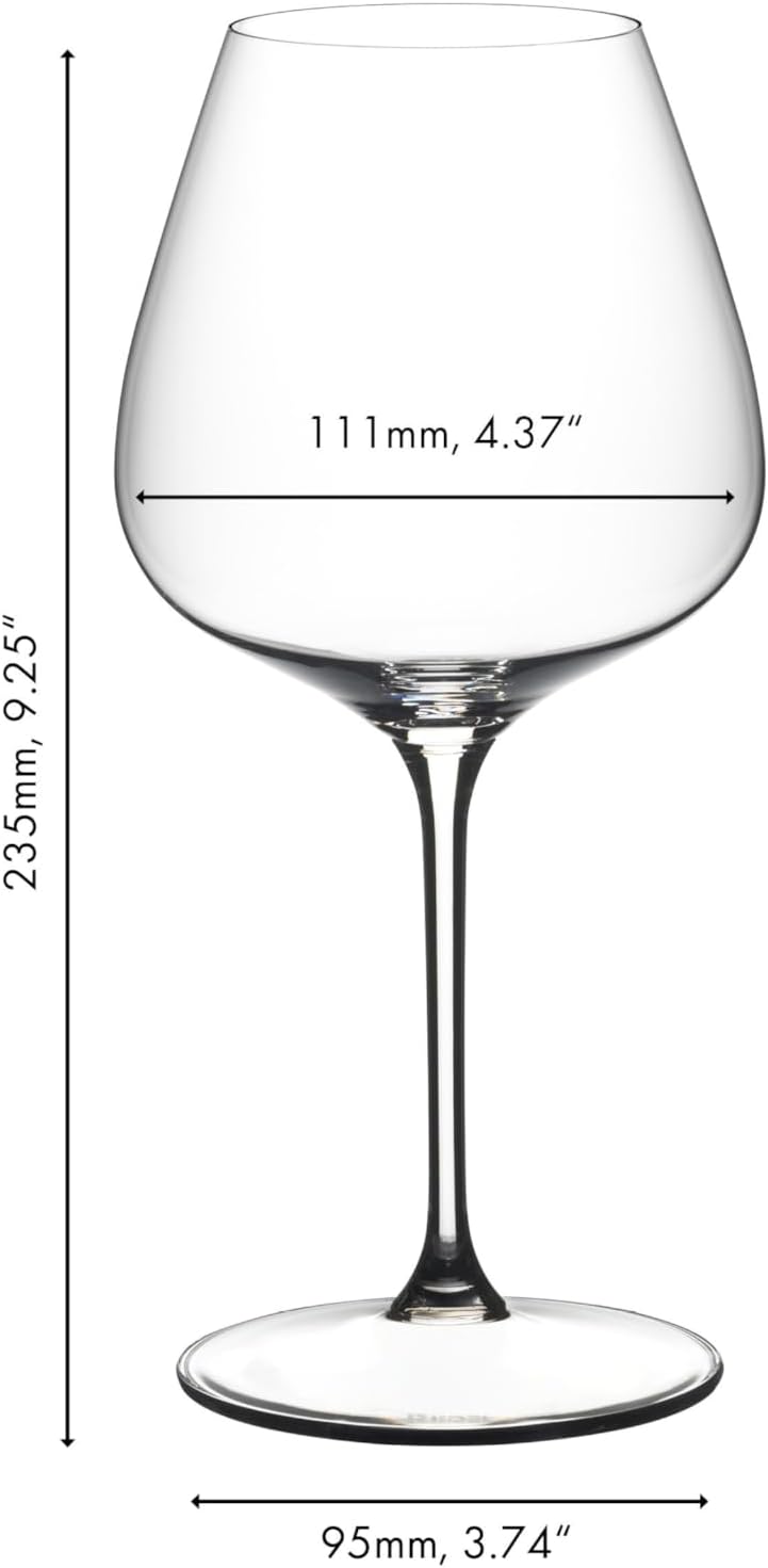 Wine glass with measurements on a white background