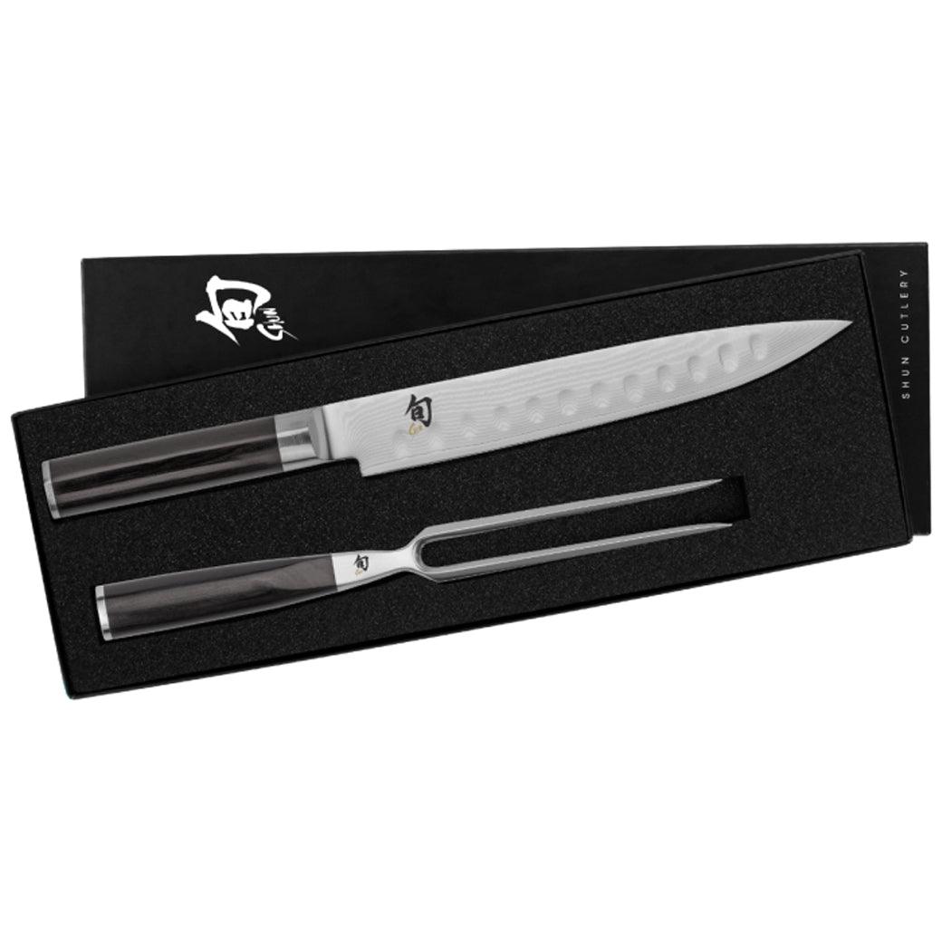 Shun Classic 2 Pc Carving Set: H.G. Slicing Knife 9″ and Carving Fork in a boxed set - Thumbnail 2