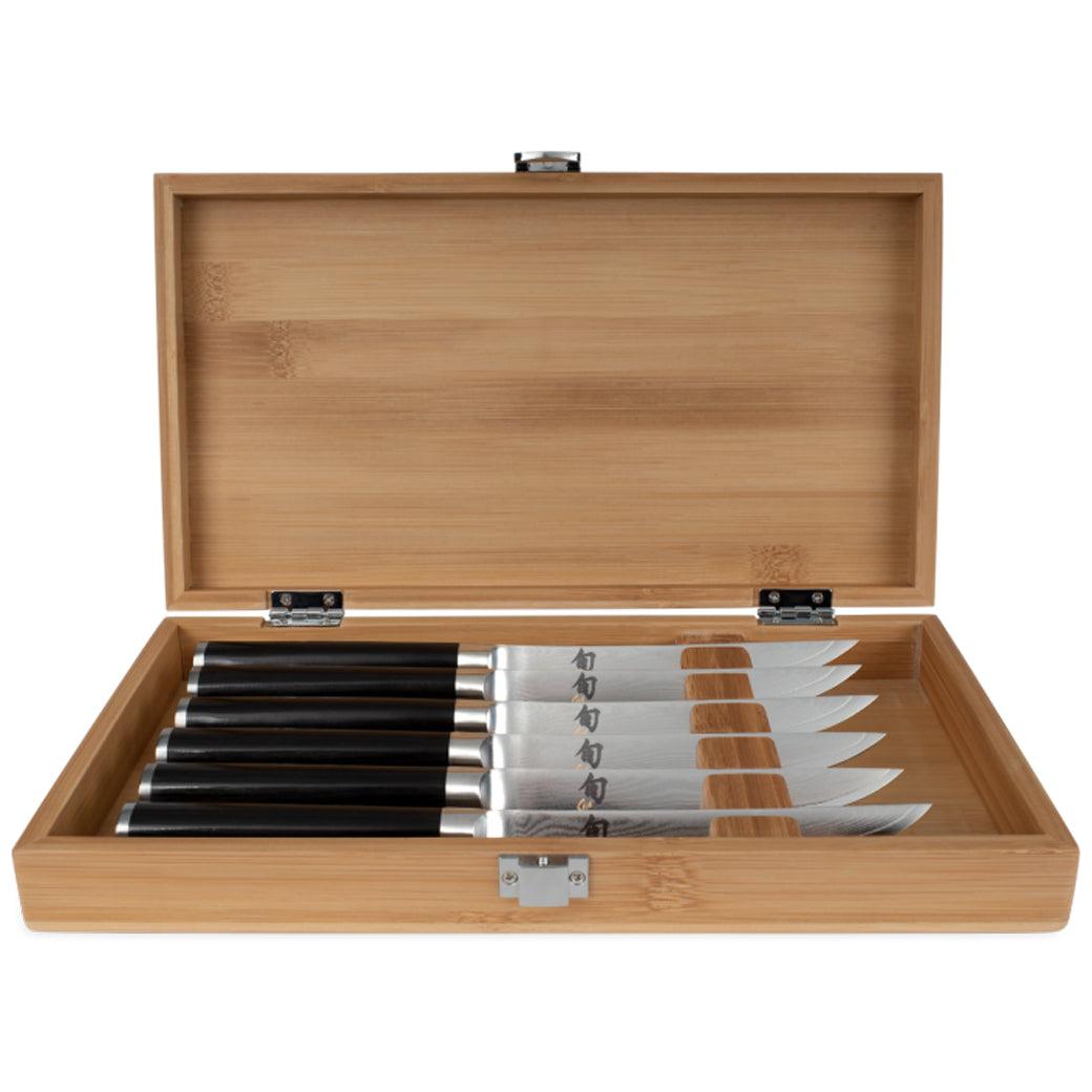 Shun Classic 6 Pc Steak Knife Set: Six Steak Knives | bamboo boxed set - Thumbnail 2