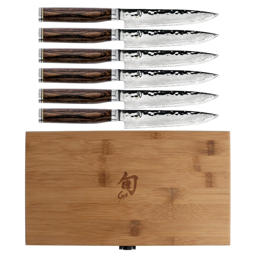 Shun Premier 6 Pc Steak Set: Six Steak Knives | bamboo boxed set - Thumbnail 2