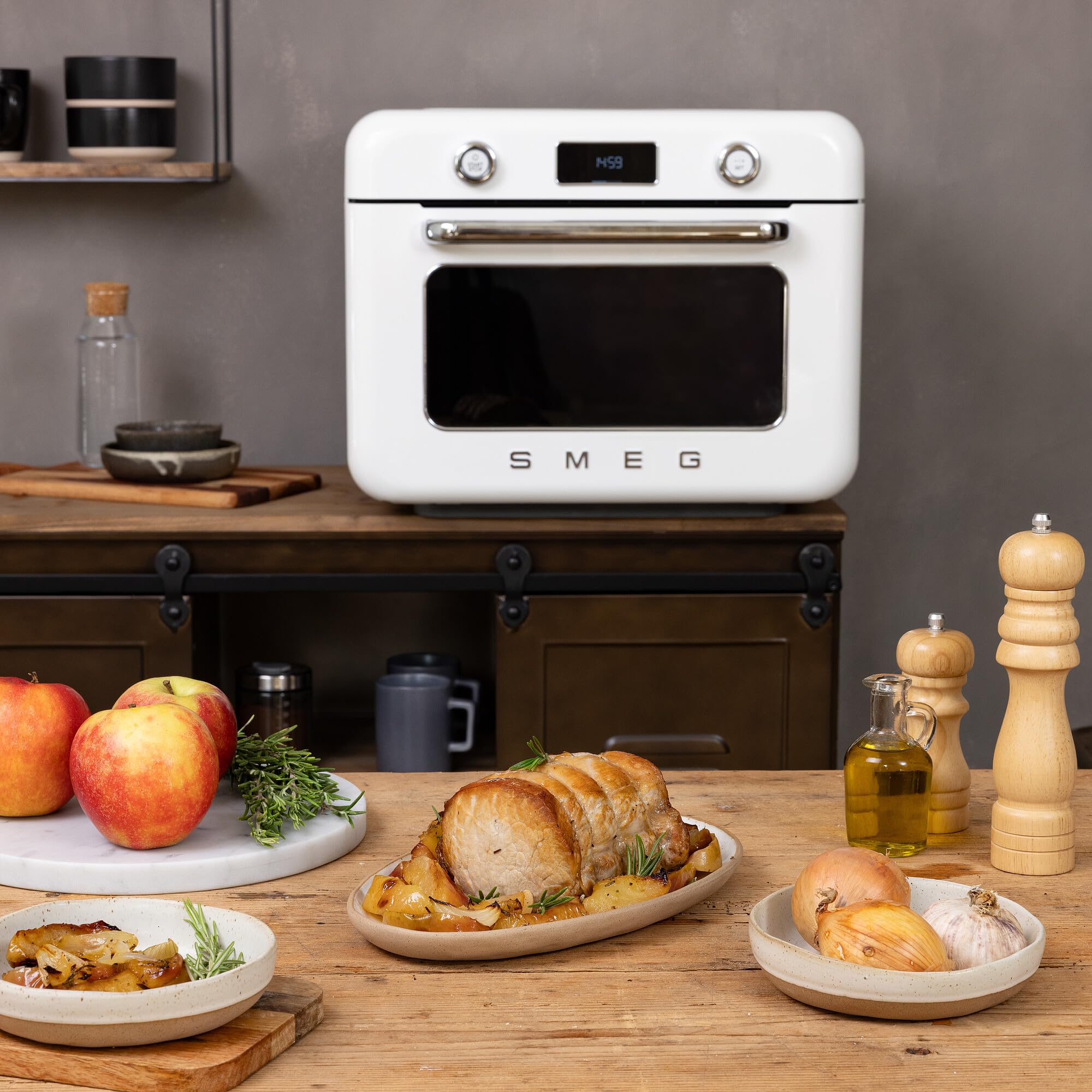 SMEG 50&#39;s Retro Line Countertop Air Fry Oven with Steam - Made in Italy