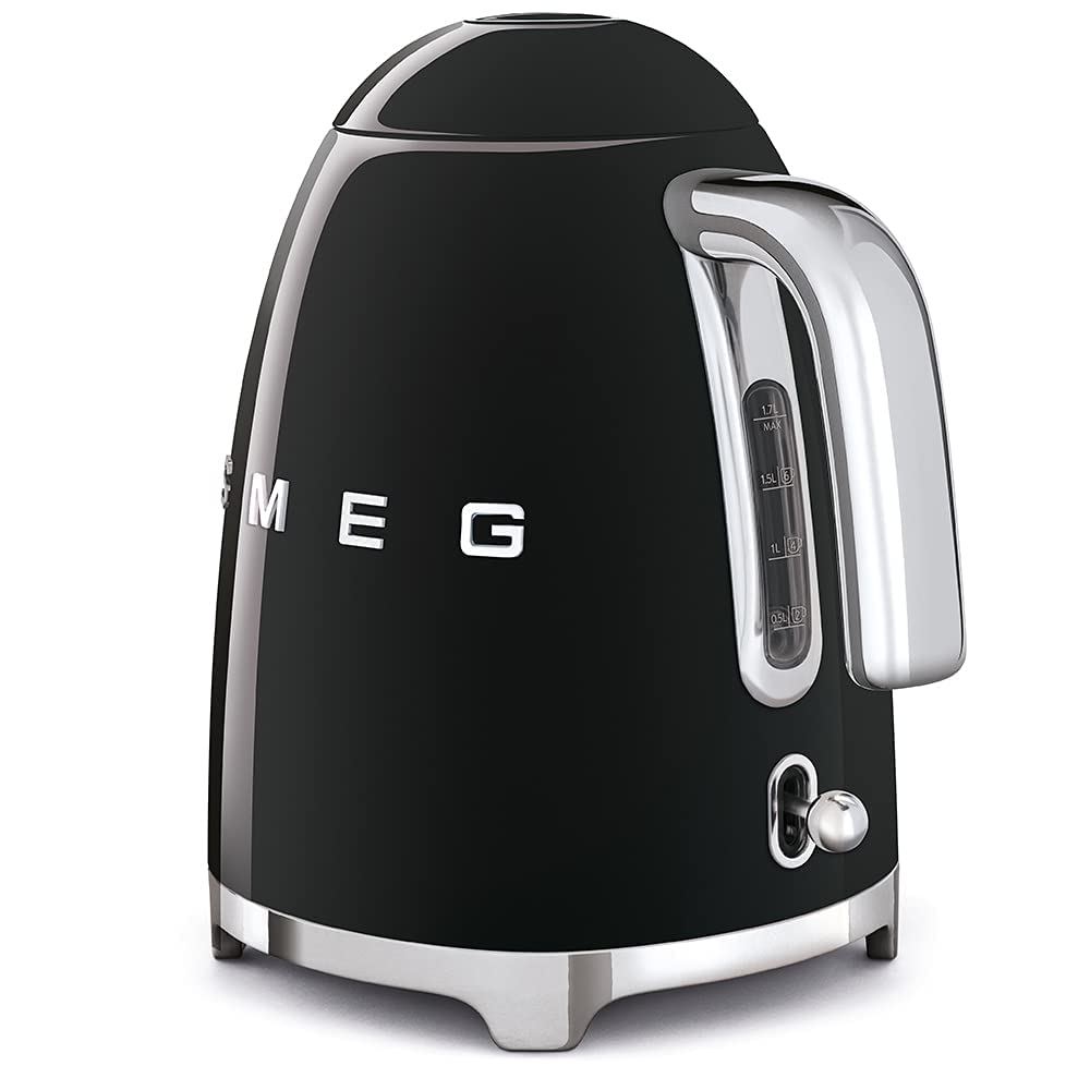 SMEG 50's Retro Line Electric Kettle, 7 Cup (Black) - Open Box