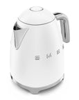 White kettle with 'Smeg' branding on a white background