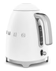 White kettle with 'Smeg' branding on a white background