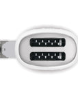 Top view of white Smeg toaster with draw open displayed on a white background