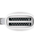 Top view of white Smeg toaster with a draw open displayed on white background