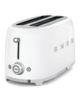 White toaster with Smeg branding on a white background