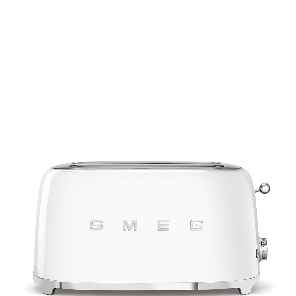 White toaster with 'SMEG' branding on a white background