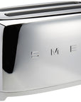 Stainless Steel toaster with 'Smeg' branding on a white background