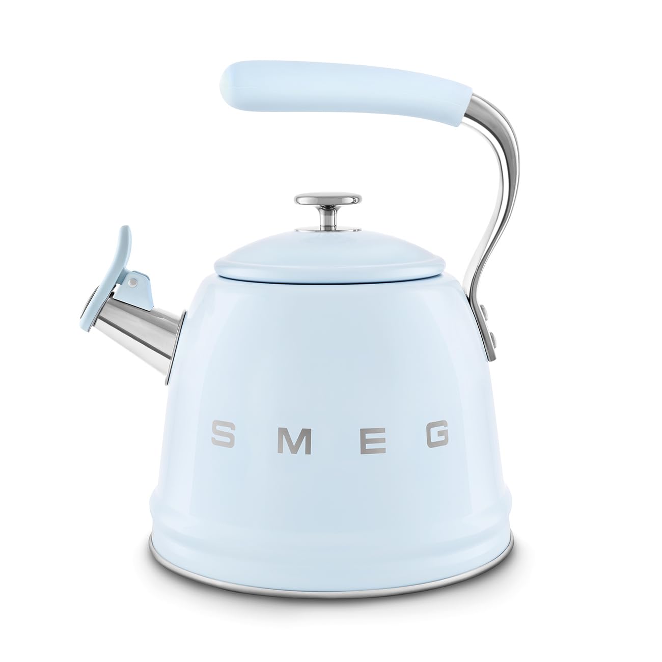 SMEG 50's Retro Style Stovetop Whistling Kettle, 2.4 qt.(Pastel Blue) - Open Box