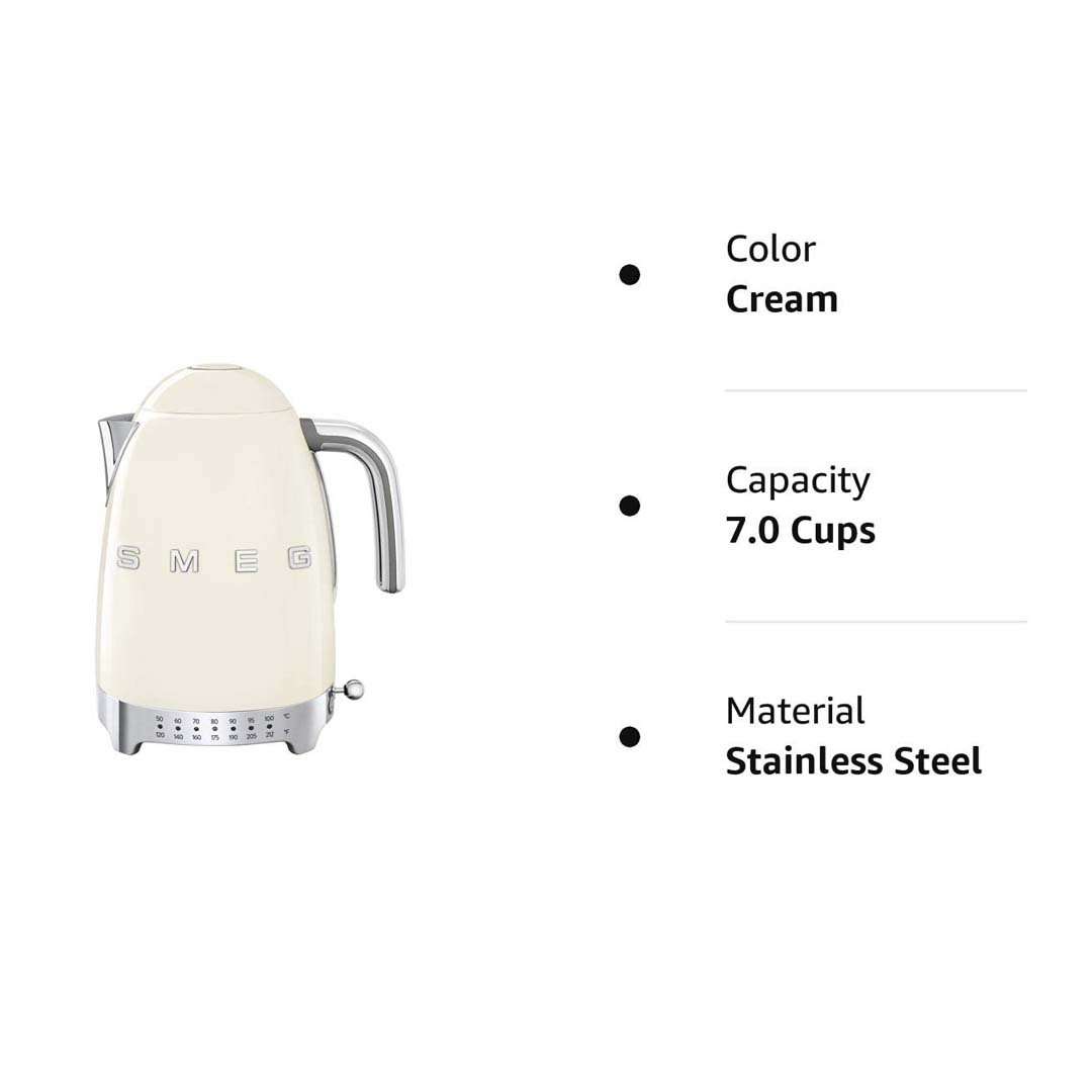 SMEG 50&#39;s Retro Variable Temperature Kettle, 7 Cup