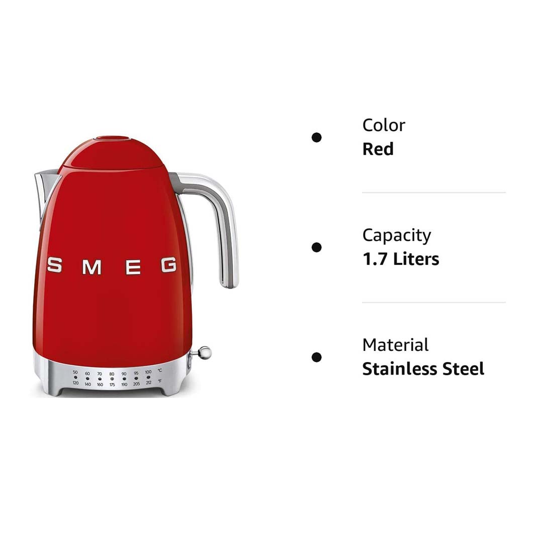 SMEG 50&#39;s Retro Variable Temperature Kettle, 7 Cup